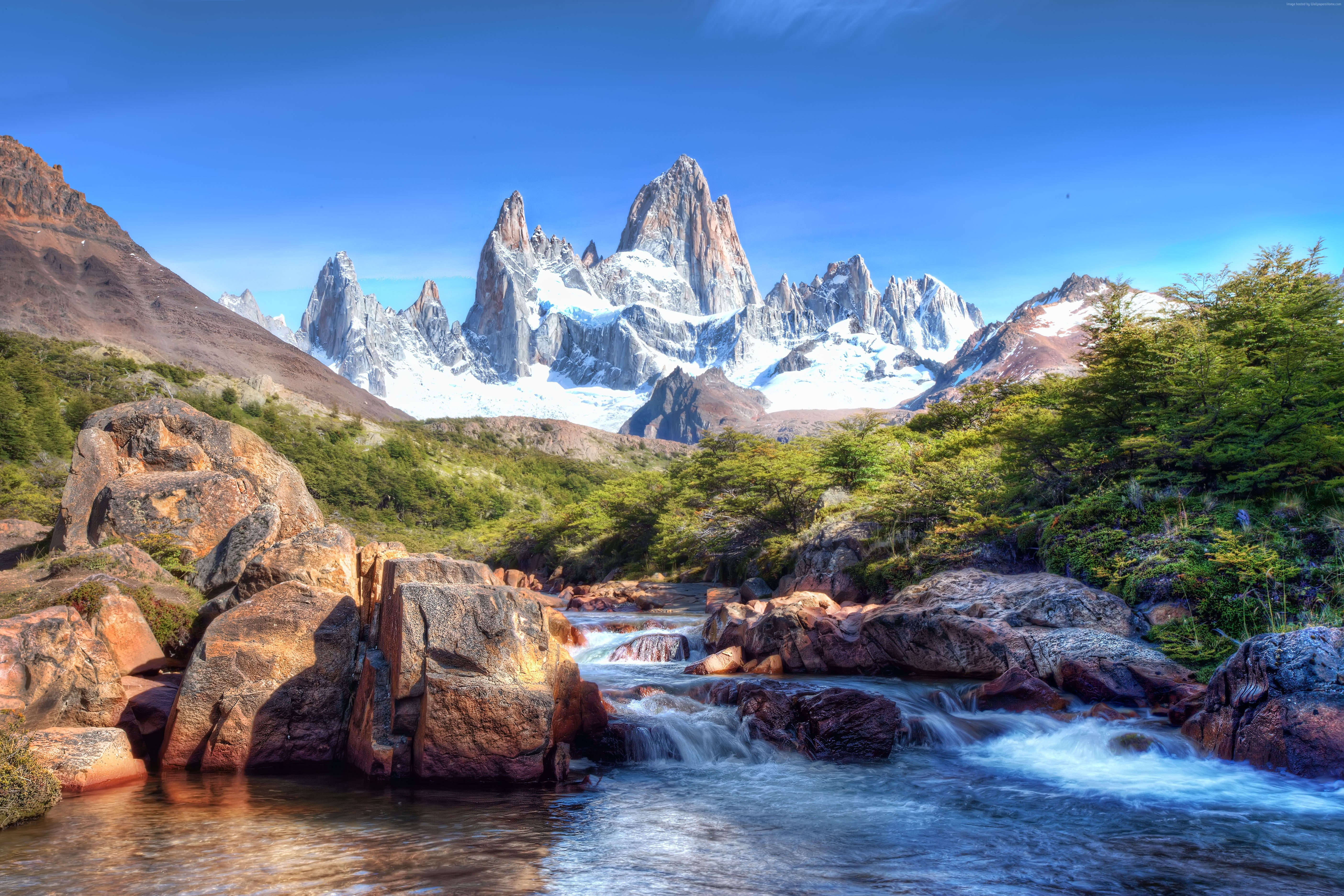 4k, 5k, lake, 5K, Caucasus Mountains, HD Wallpaper