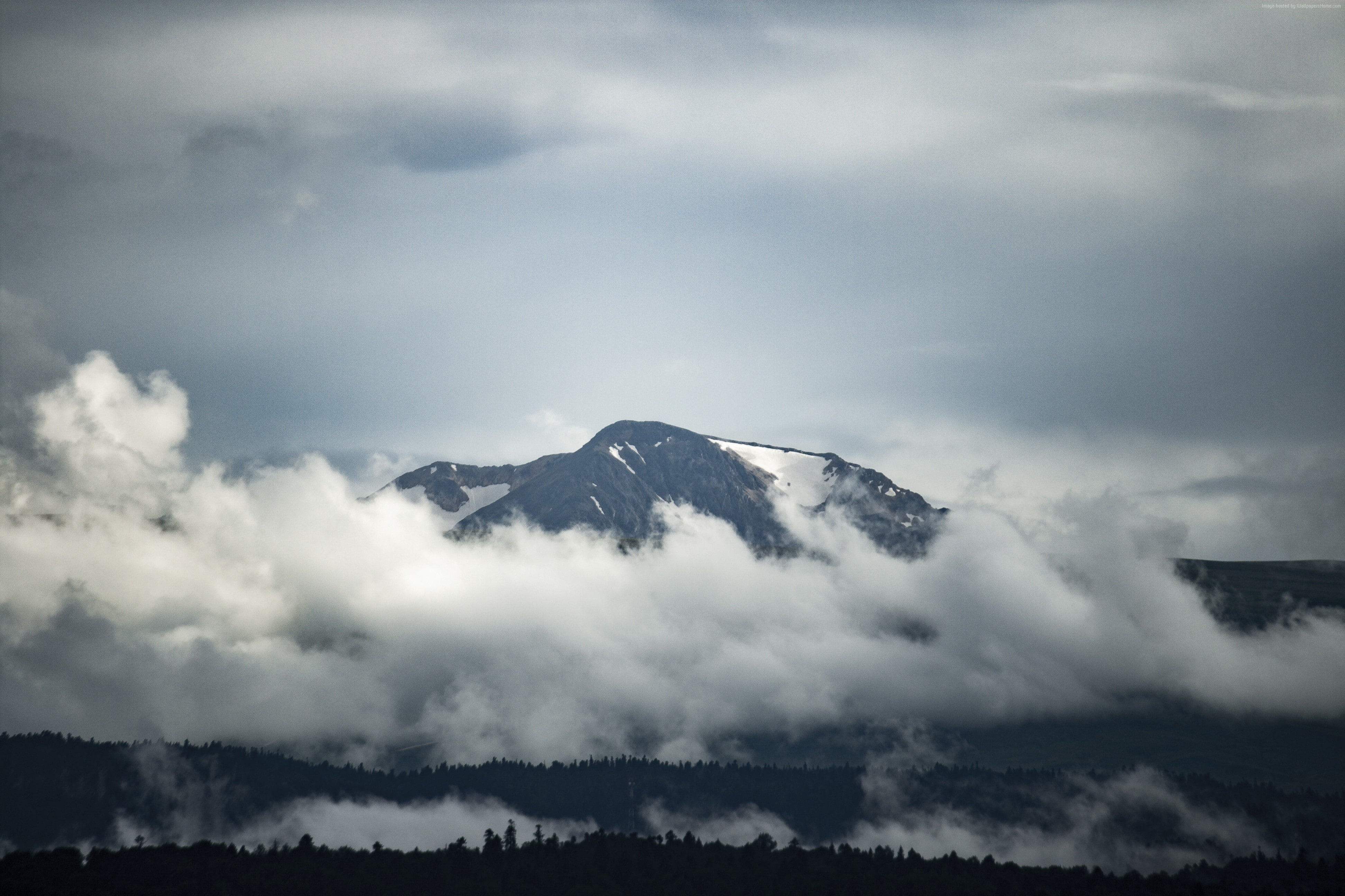 Caucasus Mountains, clouds, 4K, 4K, HD Wallpaper