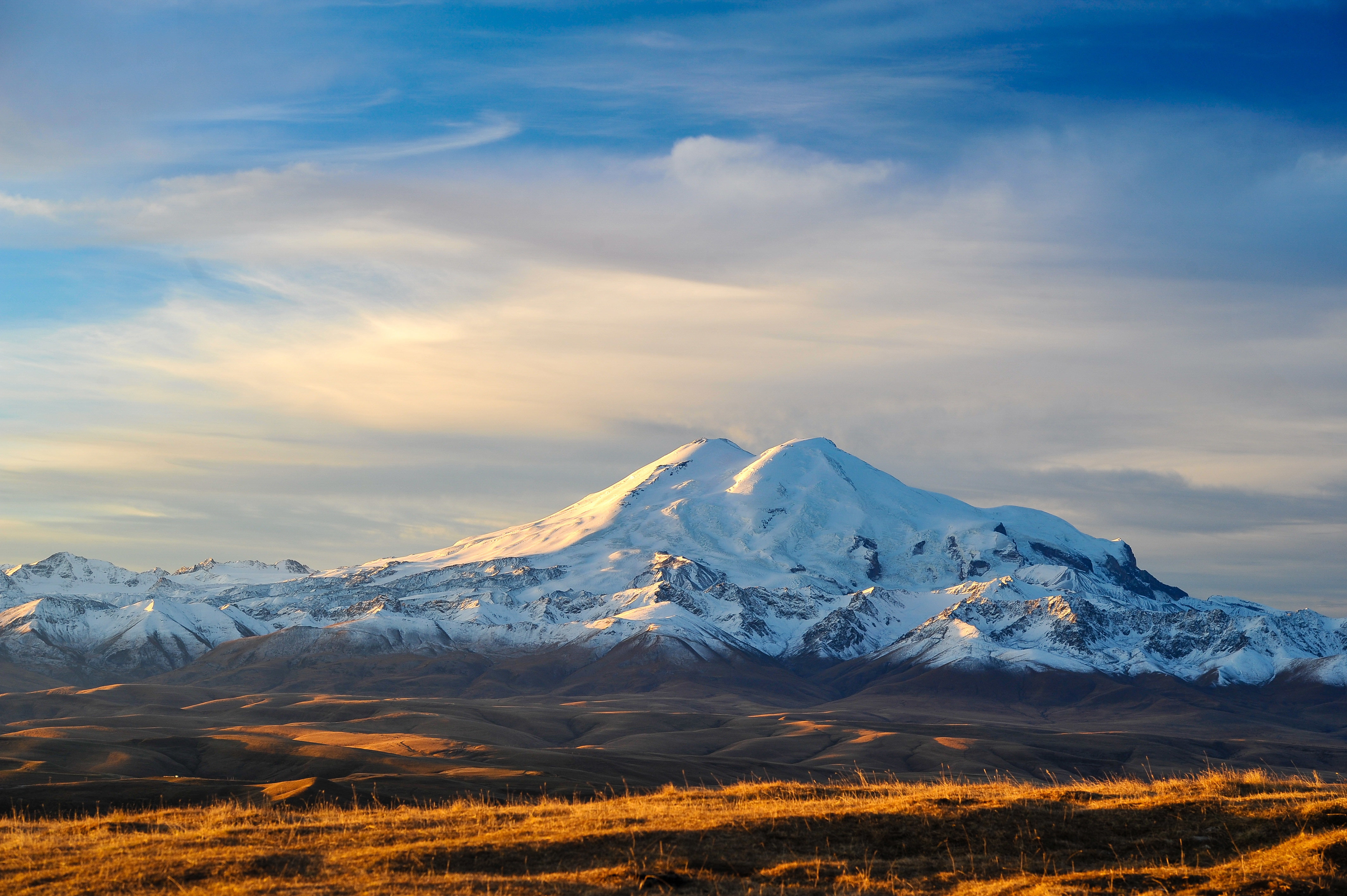 travel, mountain, hill, environment, 4K, cloud - Sky, sunlight, mountains, earth, The Caucasus, scenics, ice, cold temperature, cold - Temperature, tranquility, HD Wallpaper