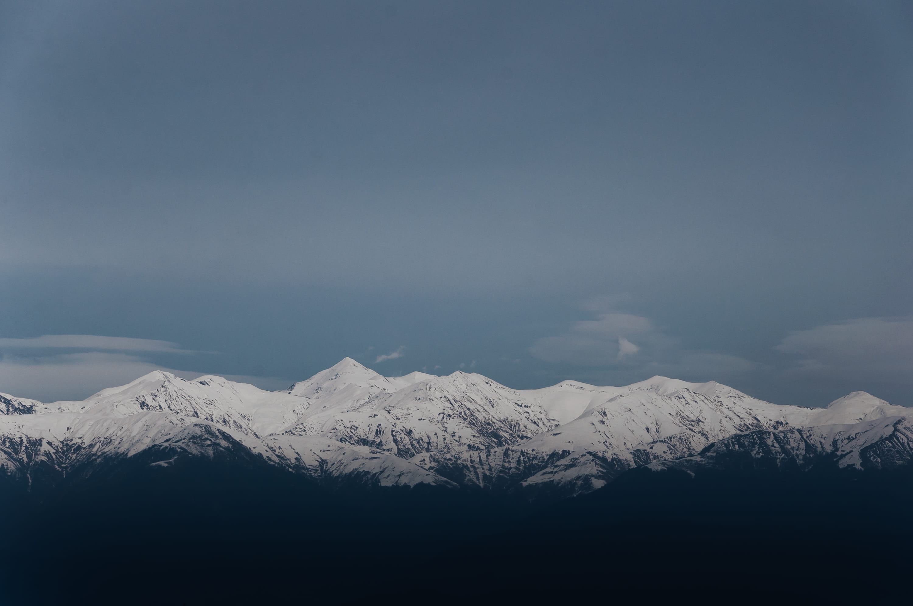 non-urban scene, winter, cold temperature, day, sakartvelo, mountain range, kakheti, environment, mountain, caucasu, peak, no people, sky, 2K, cloud - sky, HD Wallpaper
