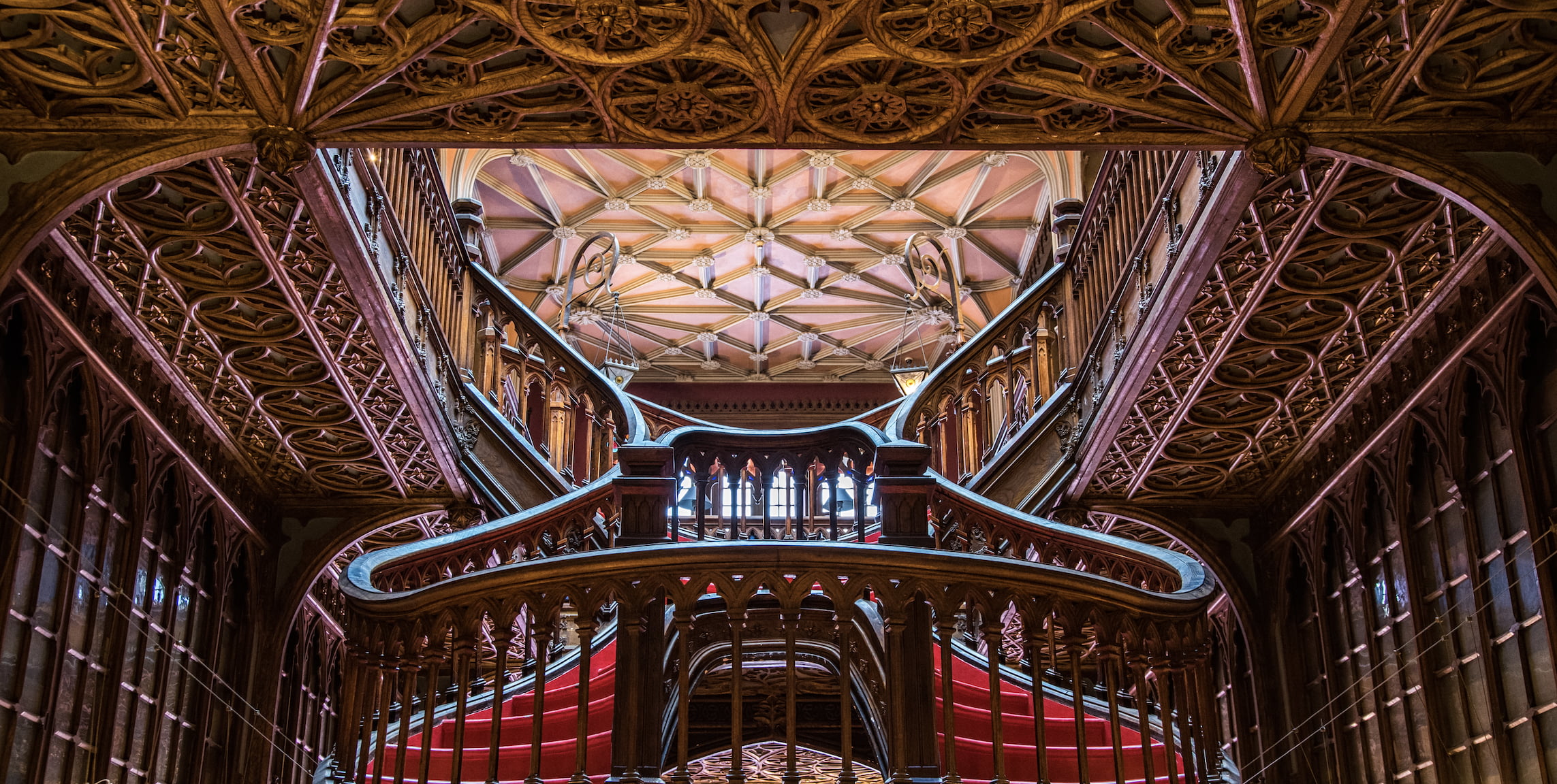 Porto, Livraria Lello, books, interior, stairs, bookshelf, 1080P, Portugal, staircase, wood, shelves, HD Wallpaper