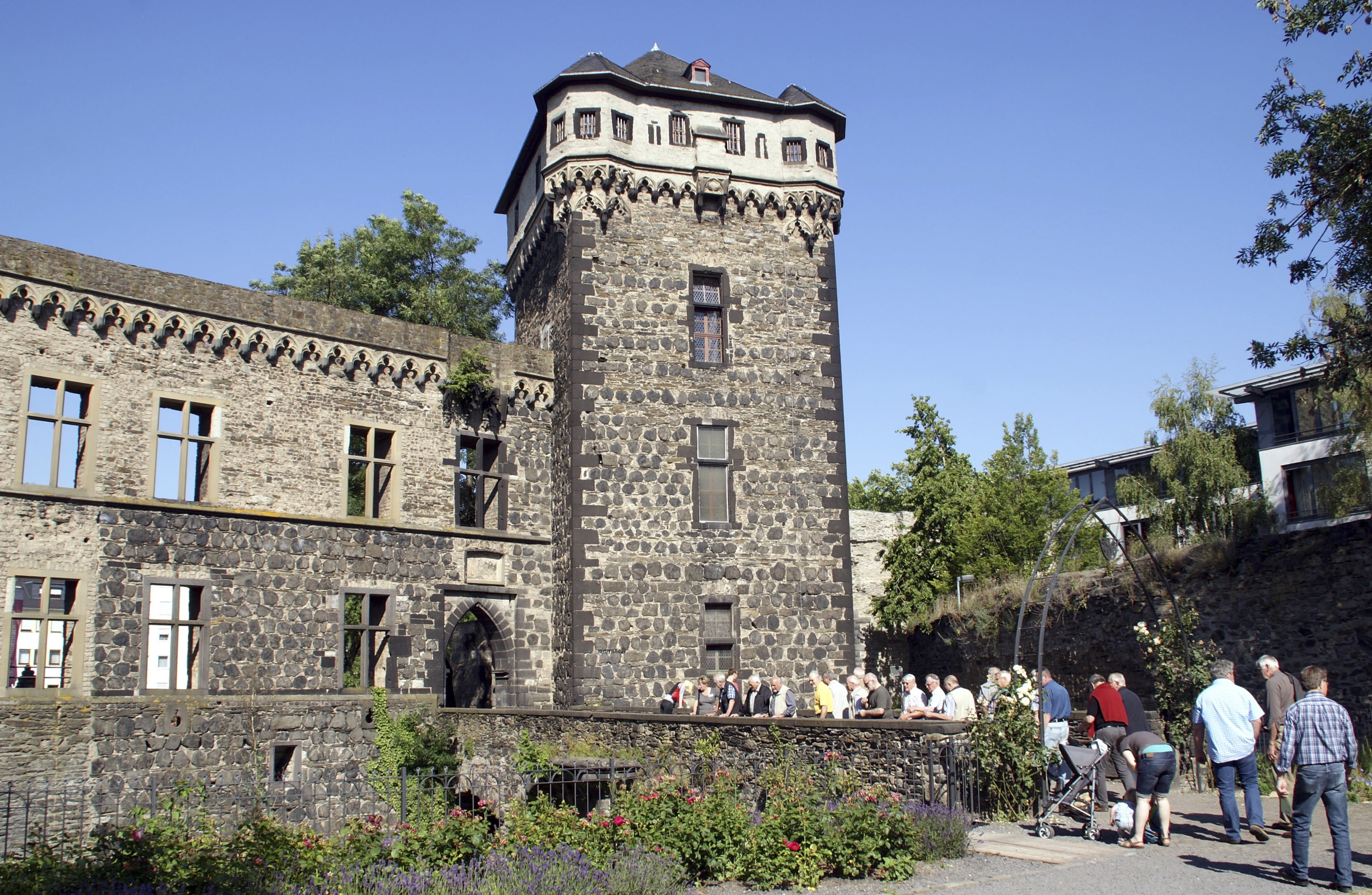 andernach, outdoors, men, travel destinations, architecture, plant, old, castle, sky, building exterior, middle ages, visit, tourism, nature, tree, building, HD Wallpaper