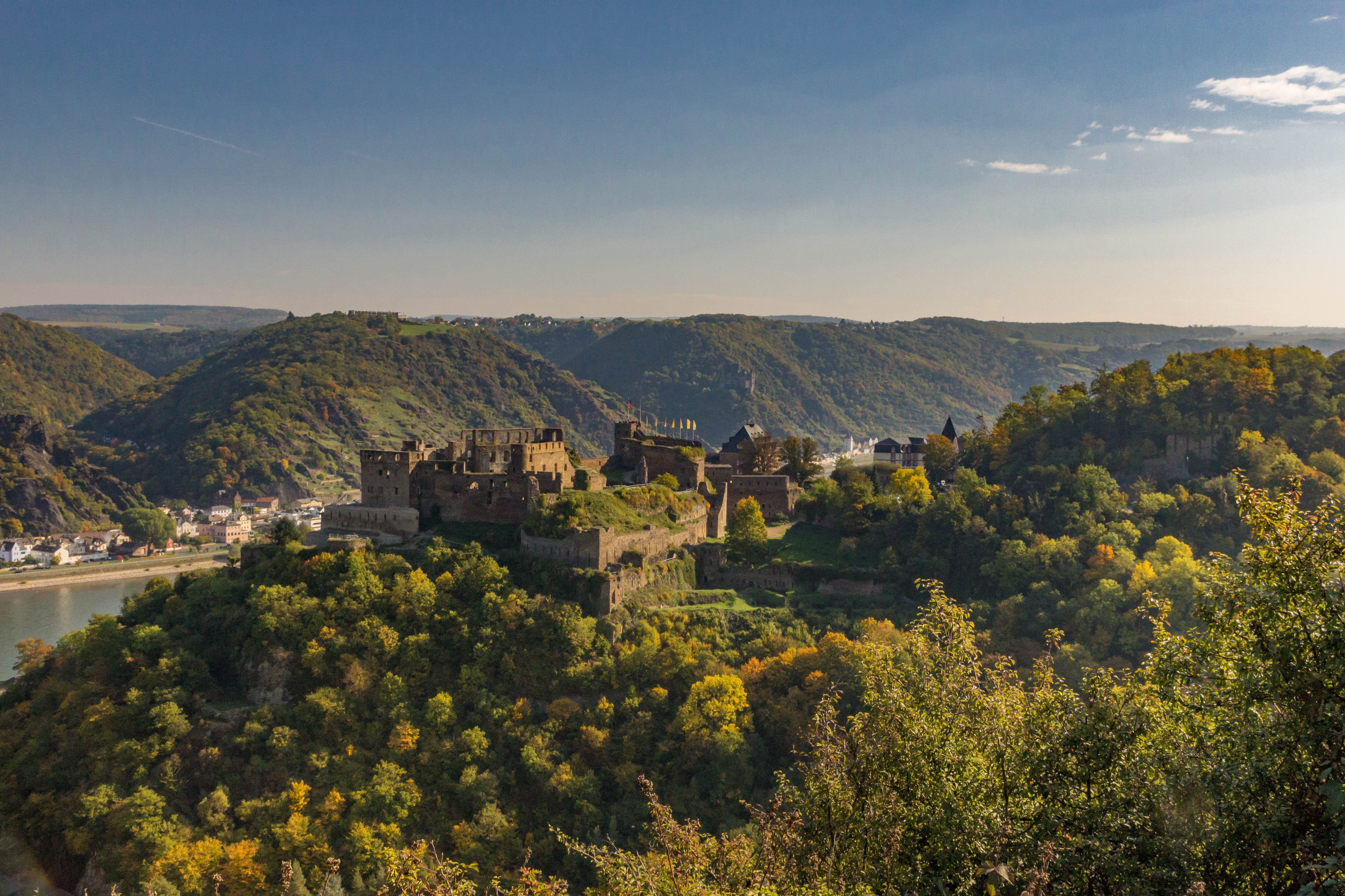 the past, castle, no people, plant, romance, europe, nature, germany, tree, architecture, sky, building exterior, middle ages, mountain, residential district, HD Wallpaper