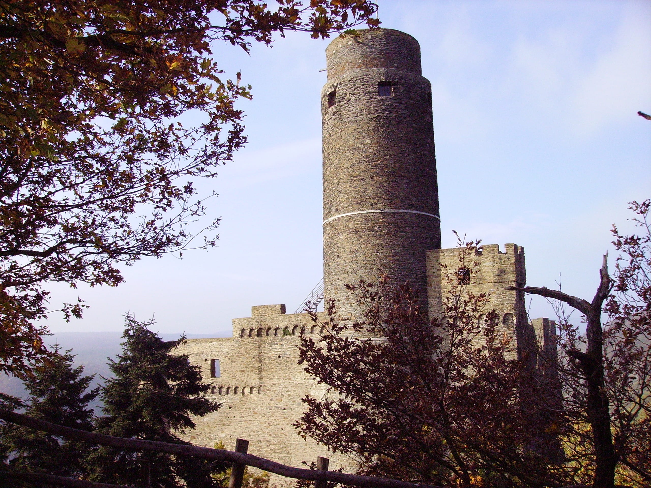 built structure, old, germany, factory, castle, middle rhine, low angle view, smoke stack, tower, cloud - sky, no people, the past, 2K, history, environmental issues, HD Wallpaper
