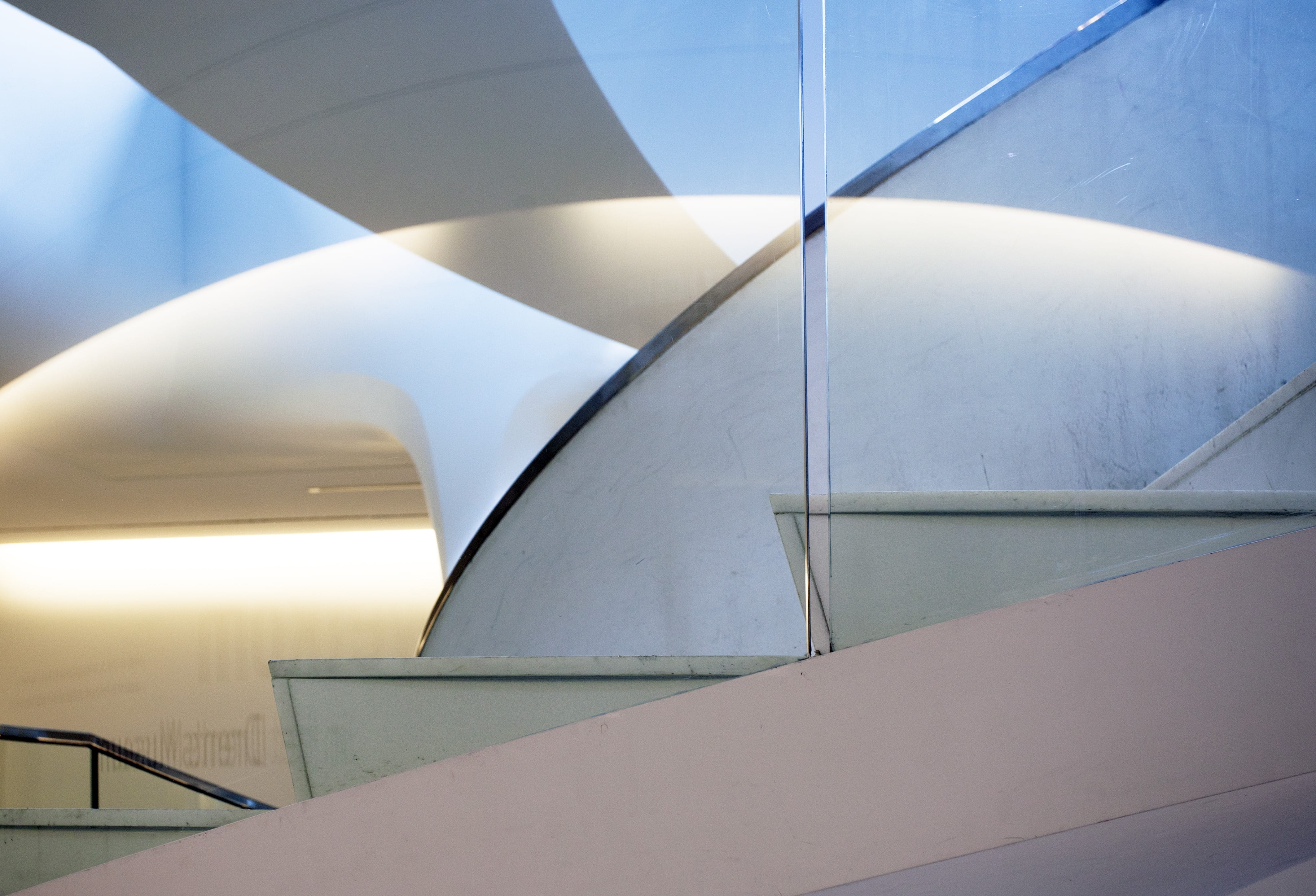 indoors, sky, building exterior, outdoors, modern, museum, city, 4K, nature, close-up, futuristic, railing, no people, Architecture, Drenthe, Museum, curve, HD Wallpaper