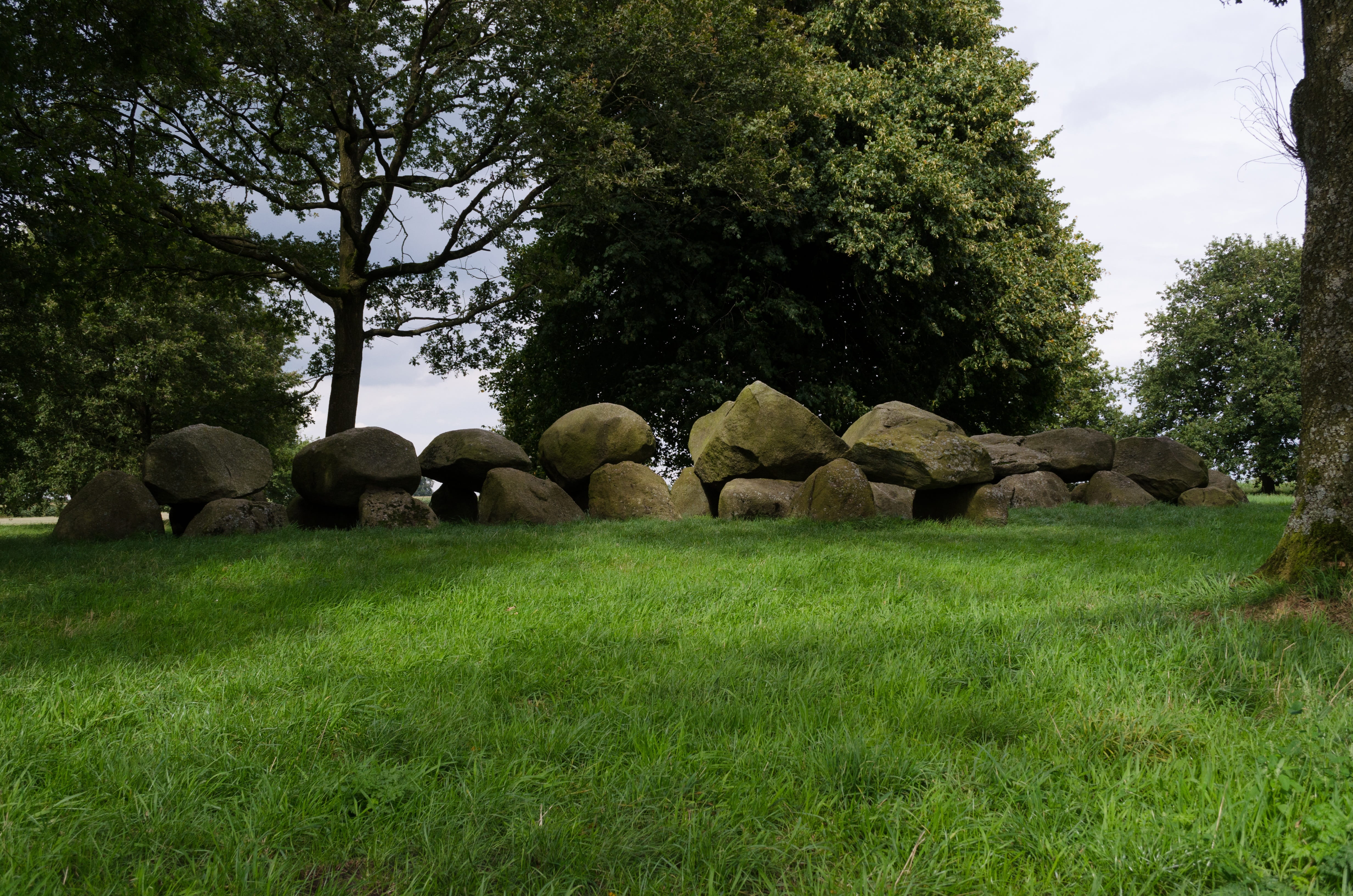 landscape, rock, nature, day, 4K, outdoors, rural scene, land, grass, plant, growth, Drenthe, green color, sky, field, scenics - nature, Tourism, tranquility, HD Wallpaper
