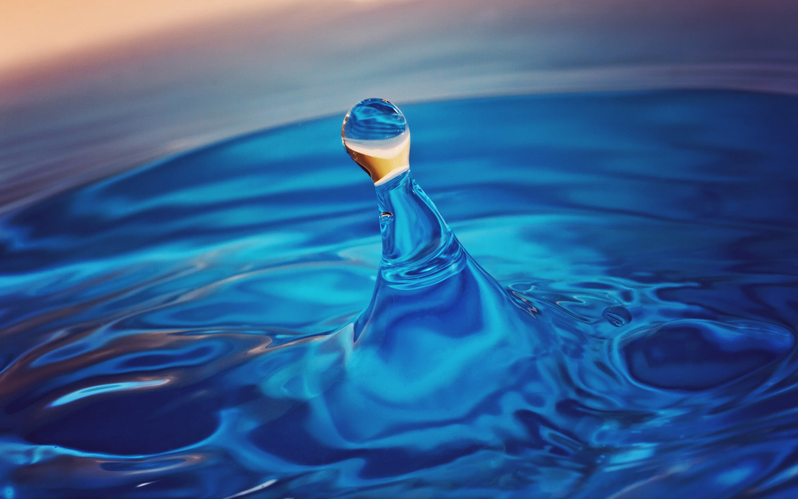 jew, summer, nature, day, motion, outdoors, sea, drop, liquid, ripple, blue, rippled, bubble, macro, spray, transparent, copy Space, refreshment, water Surface, HD Wallpaper