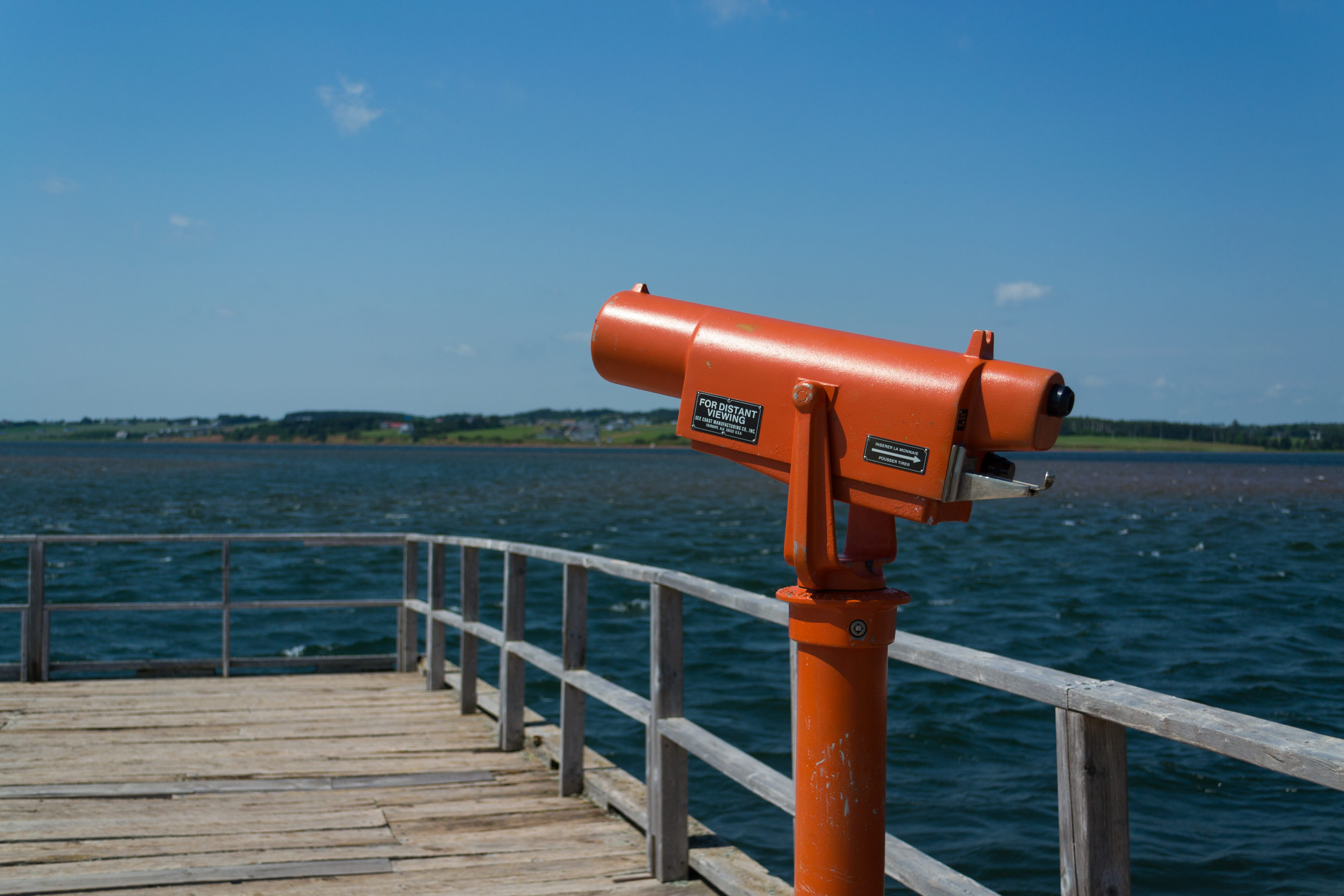 tranquil scene, protection, seadock, dock, building, sky, no people, water, telescope, metal, orange, 4K, coin operated, steamer, nature, waterfront, port, HD Wallpaper