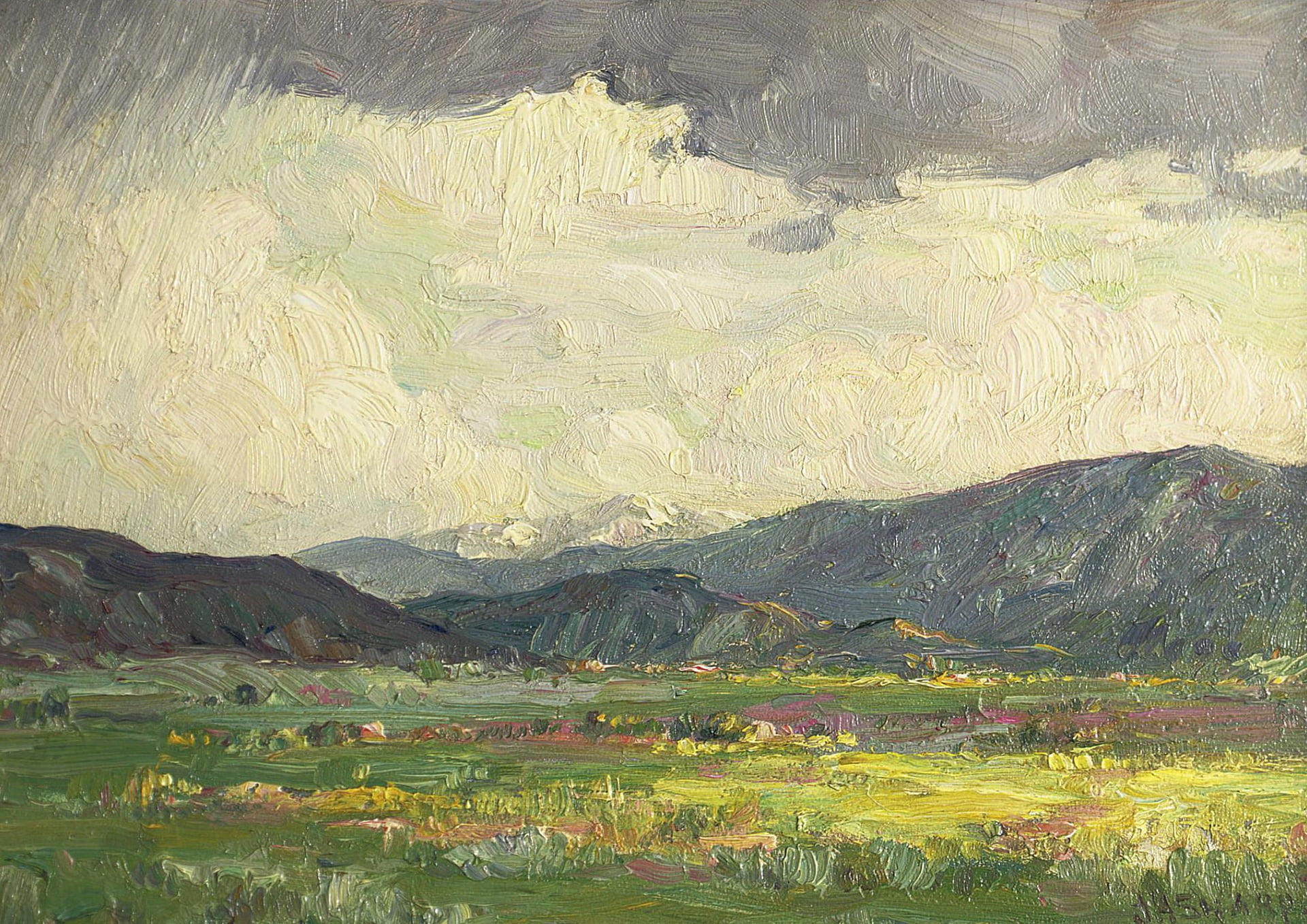 Sun Burst. Taos Mountains, landscape, Joseph Henry Sharp, picture, 1080P, HD Wallpaper
