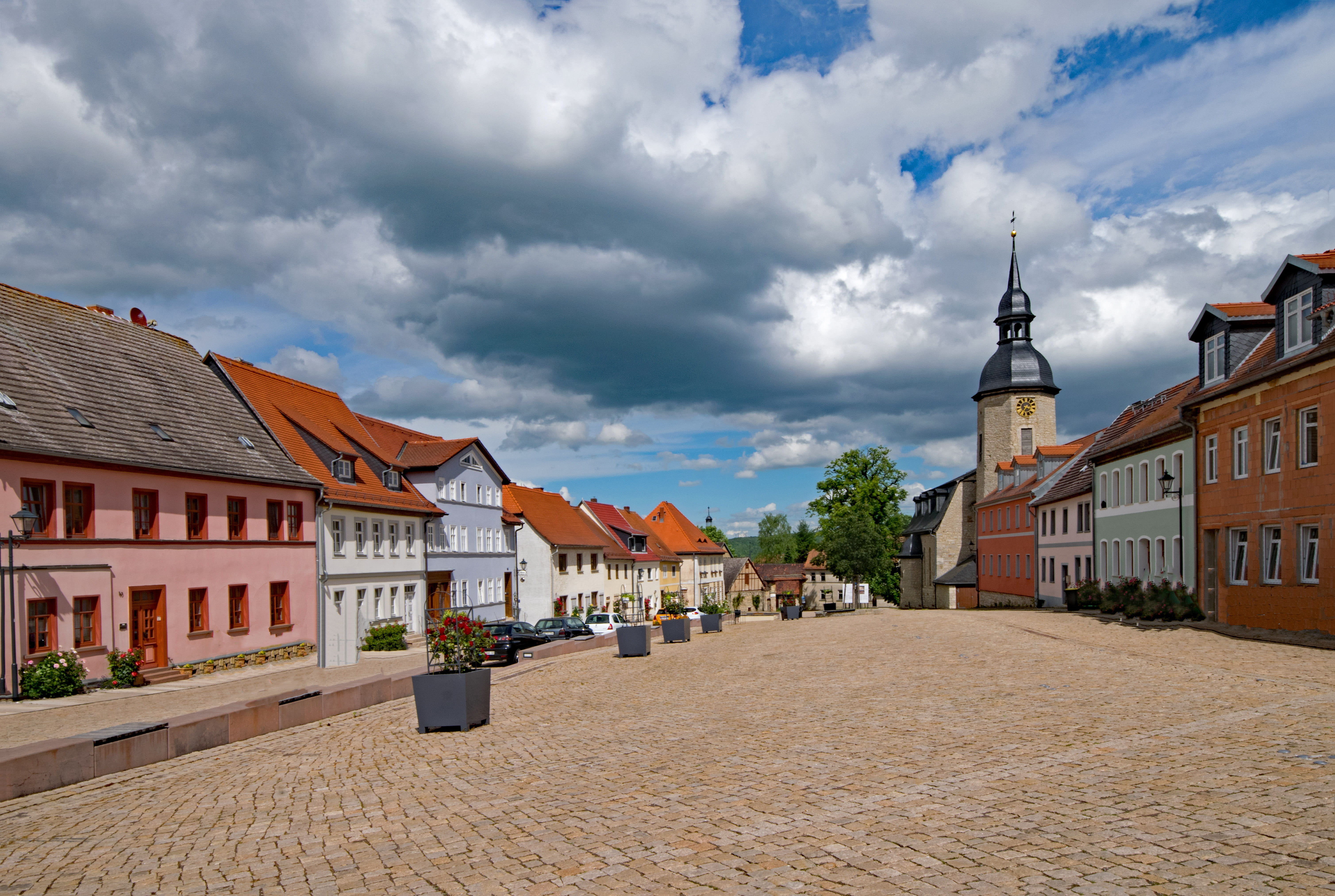 built structure, st jacobi, places of interest, building exterior, town, outdoors, house, cobblestone, culture, Germany, nature, city, Dornburg, street, HD Wallpaper