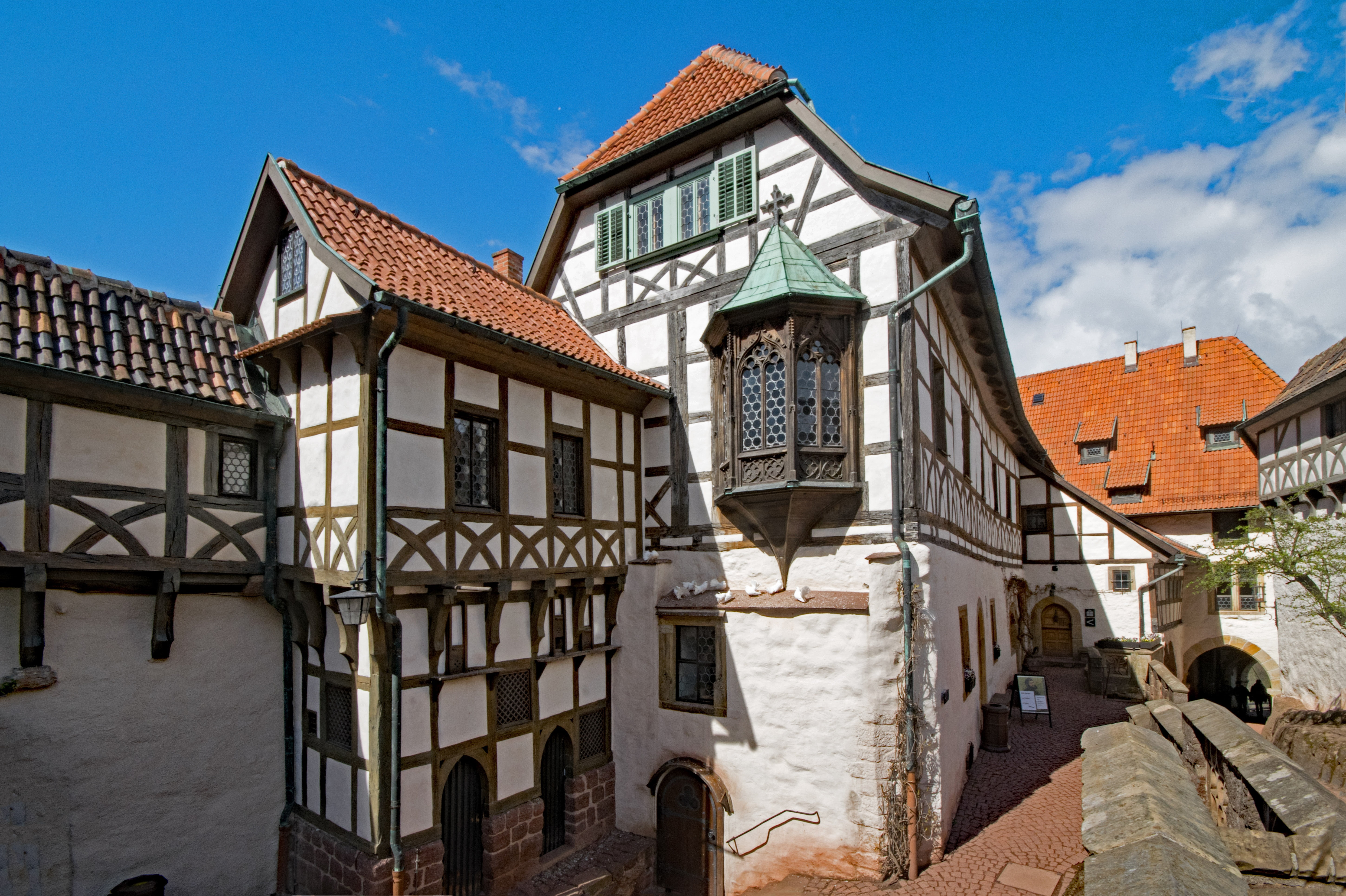 building exterior, architecture, wartburg castle, world heritage site, history, travel, roof tile, martin, eisenach, tourism, nature, built structure, city, HD Wallpaper