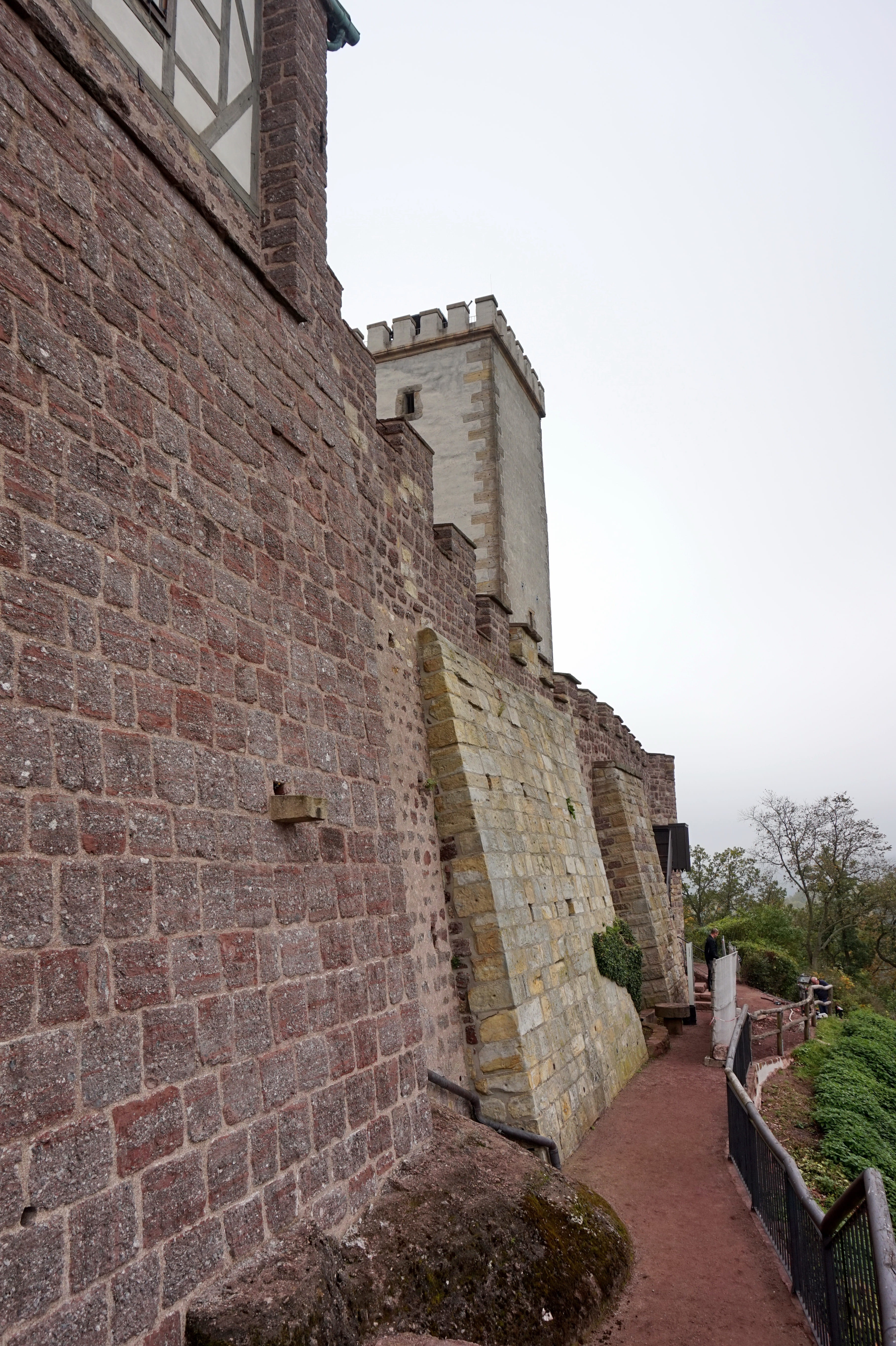 castle, old, no people, brick, germany, outdoors, eisenach, wall - building feature, alley, fortress, footpath, wartburg, city, stone wall, tower, day, Phone HD Wallpaper