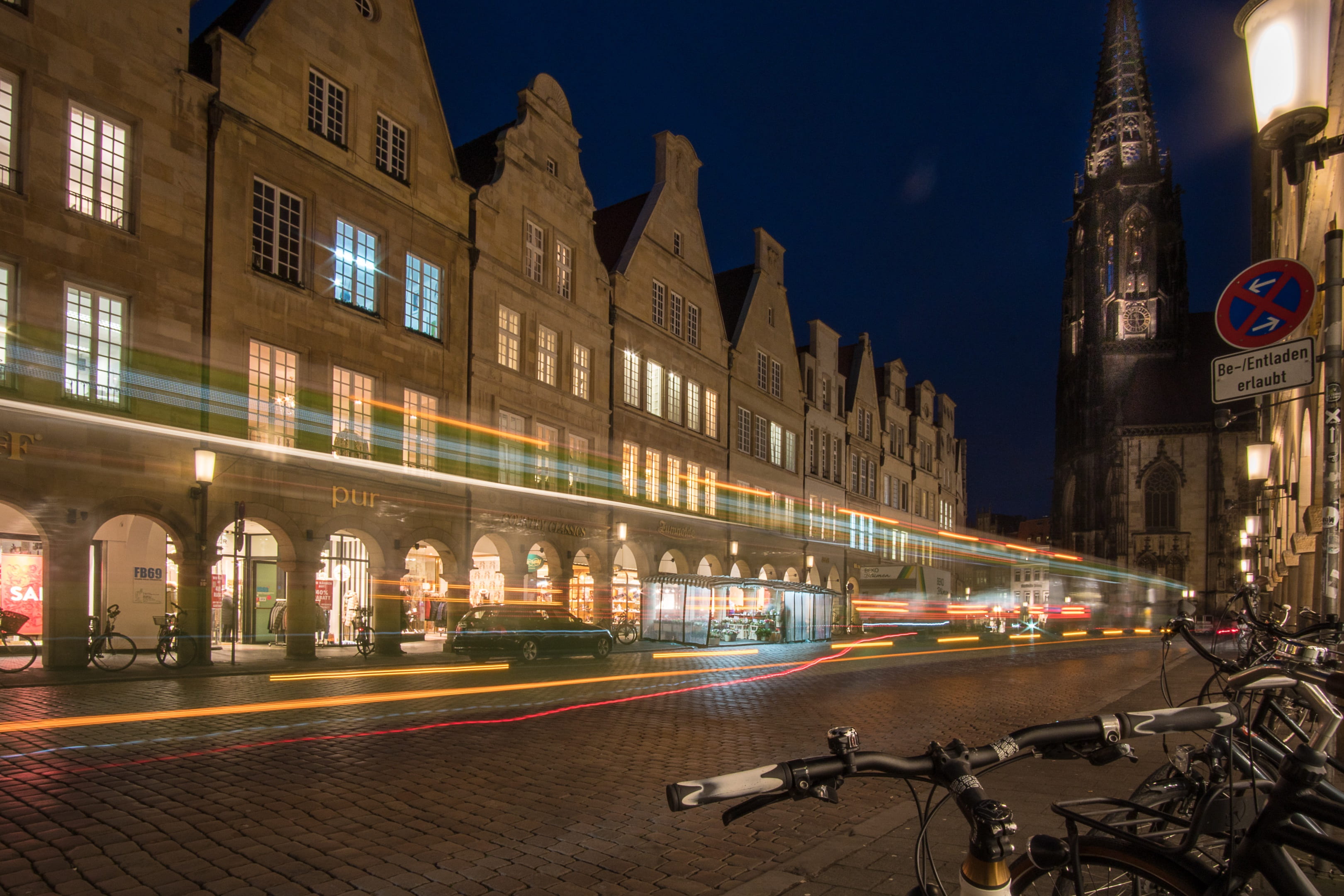 night, light, westfalen, built structure, principal market, building, motion, speed, long exposure, dusk, land vehicle, blurred motion, travel, city, road, HD Wallpaper