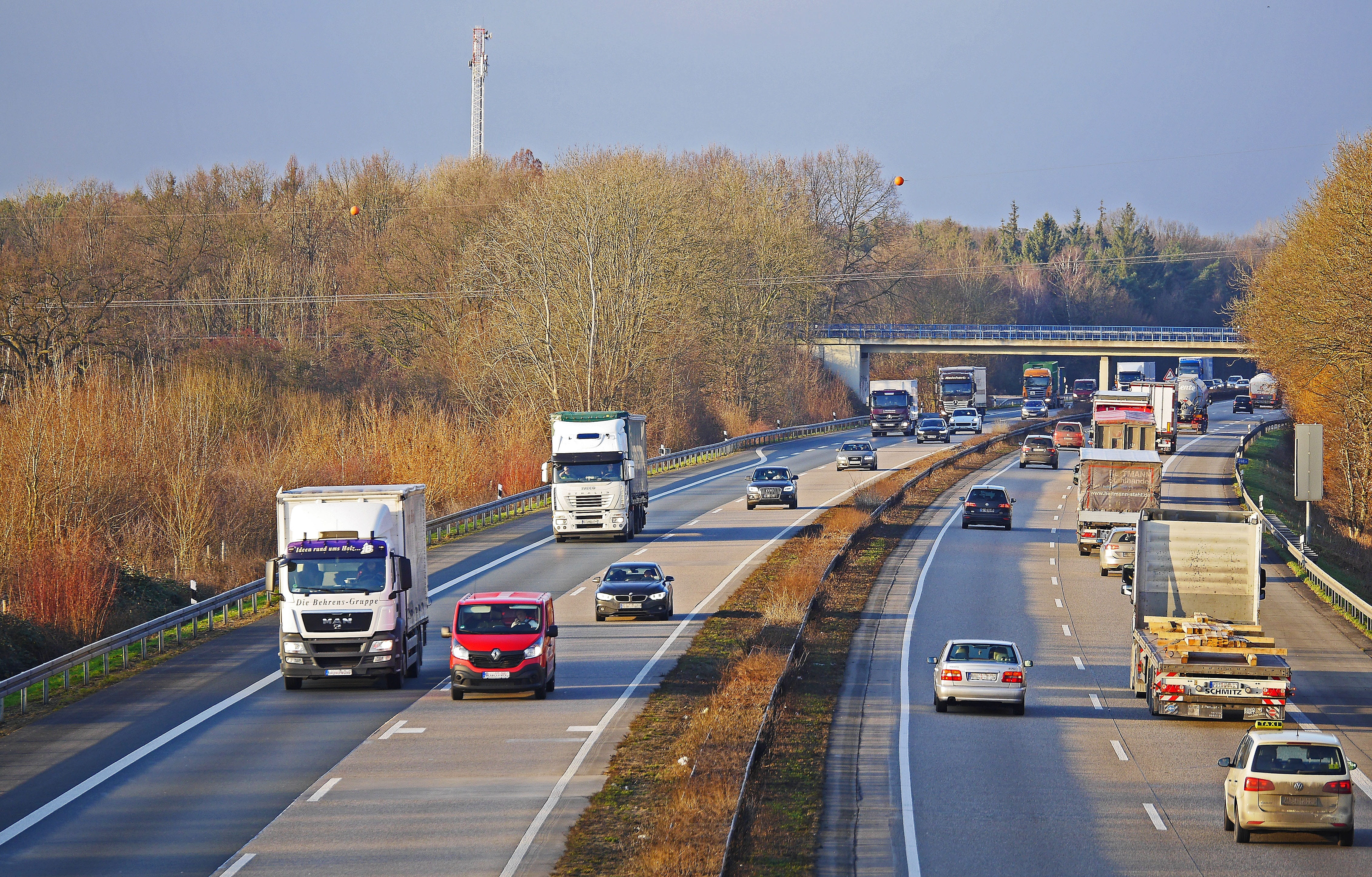 münsterland, landscape, germany, davensberg, city, north rhine westphalia, nature, sign, land vehicle, vice, Highway, mobile telephone mast, on the move, HD Wallpaper