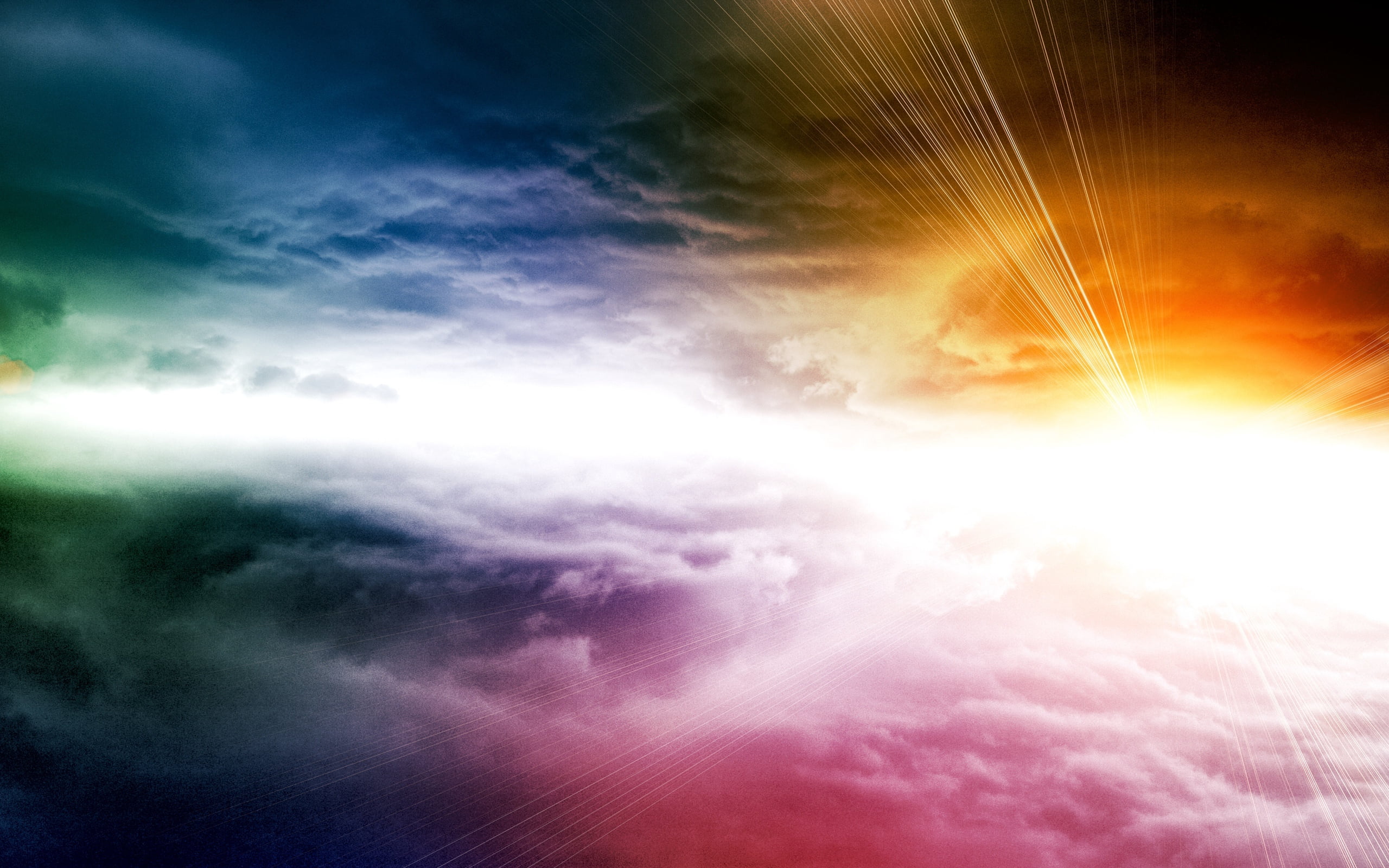 weather, abstract, multi Colored, sunlight, beginnings, new life, blue, sunrise - Dawn, sun, stratosphere, sunbeam, idyllic, star - Space, glowing, play of light, HD Wallpaper
