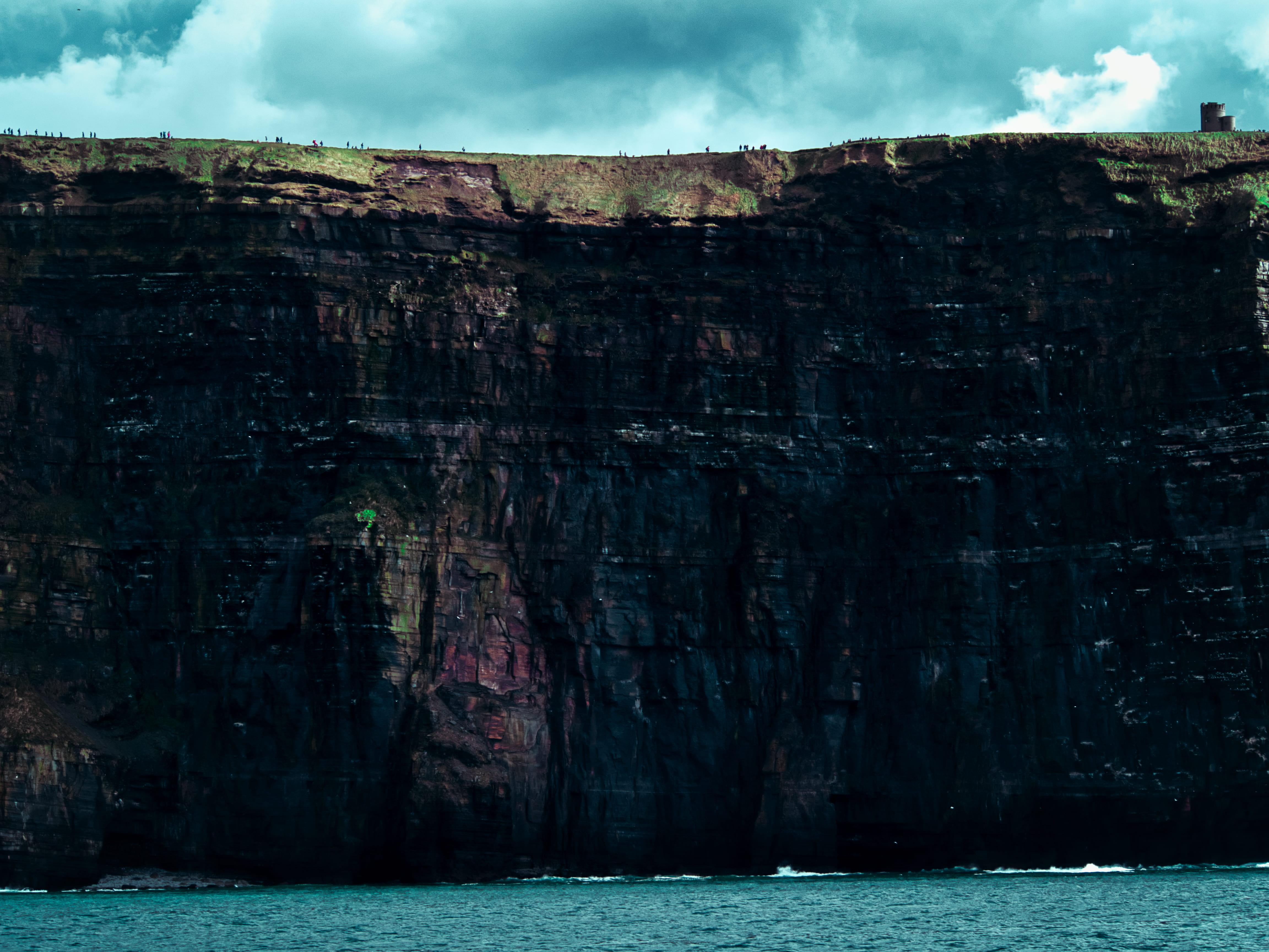 rock - object, daytime, physical geography, blue, beauty in nature, body, waterfront, scenics - nature, beside, rock, day, ocean, 4K, cliff, cloudy, rock formation, HD Wallpaper