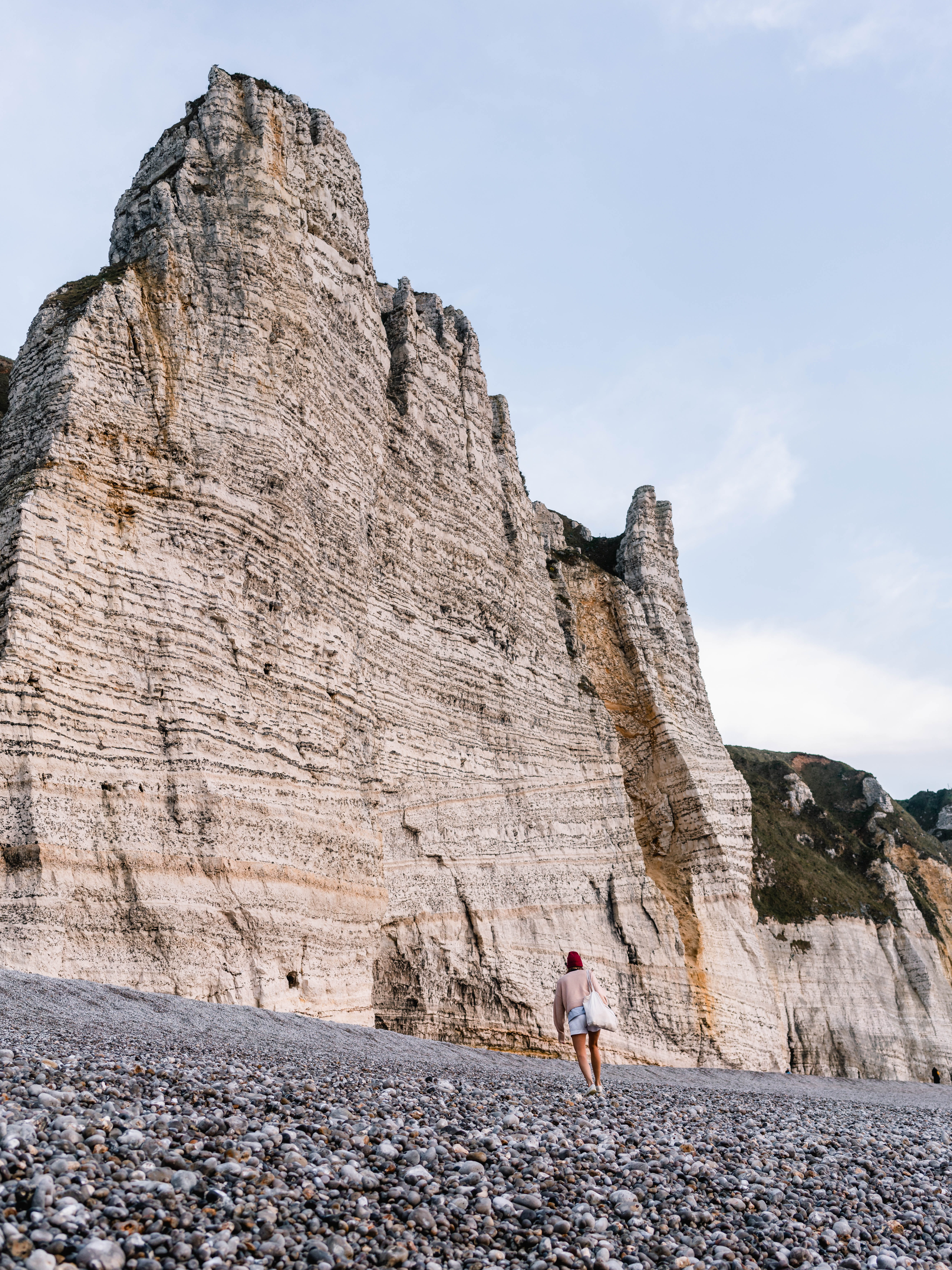 standing, historic, rock formation, sky, person, scenics - nature, leisure activity, 5K, adult, stone, sight, formation, cliffside, landscape, mountain, Phone HD Wallpaper
