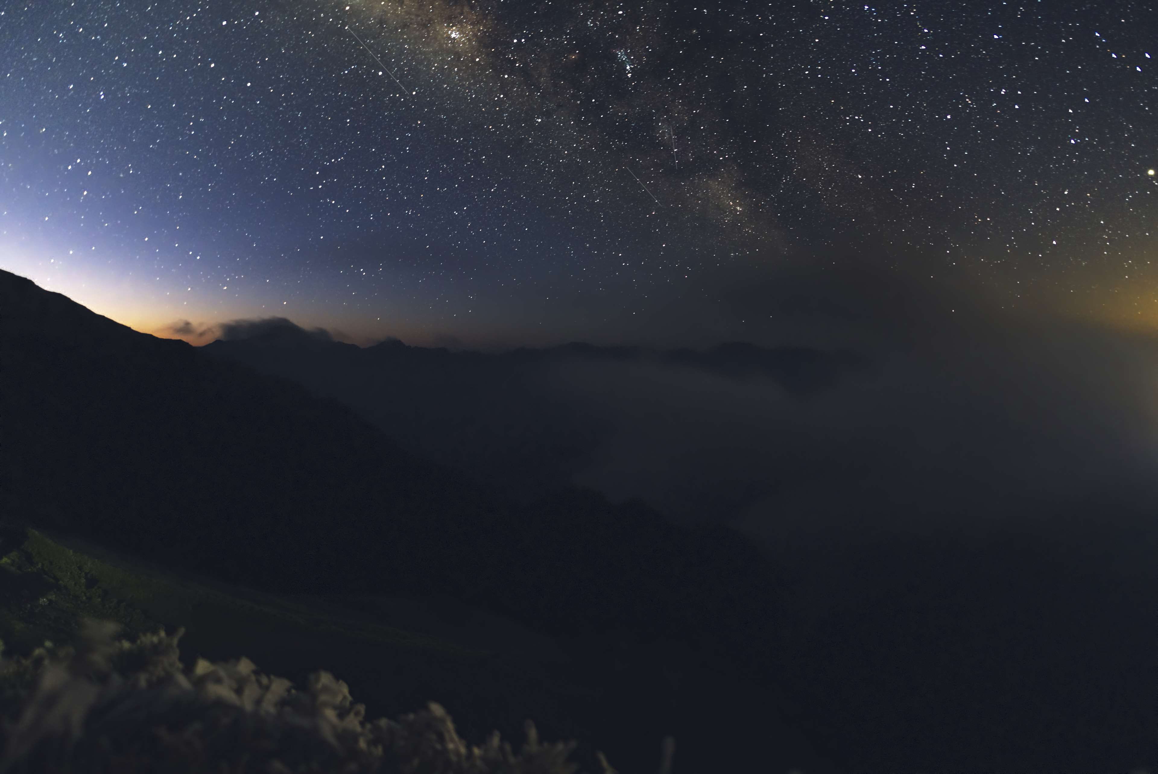 majestic, clouds, dawn, silhouette, cold, galaxy, star, astronomy, idyllic, horizon, nebula, hehuanshan, ice, scenics - nature, satellite, non-urban scene, HD Wallpaper