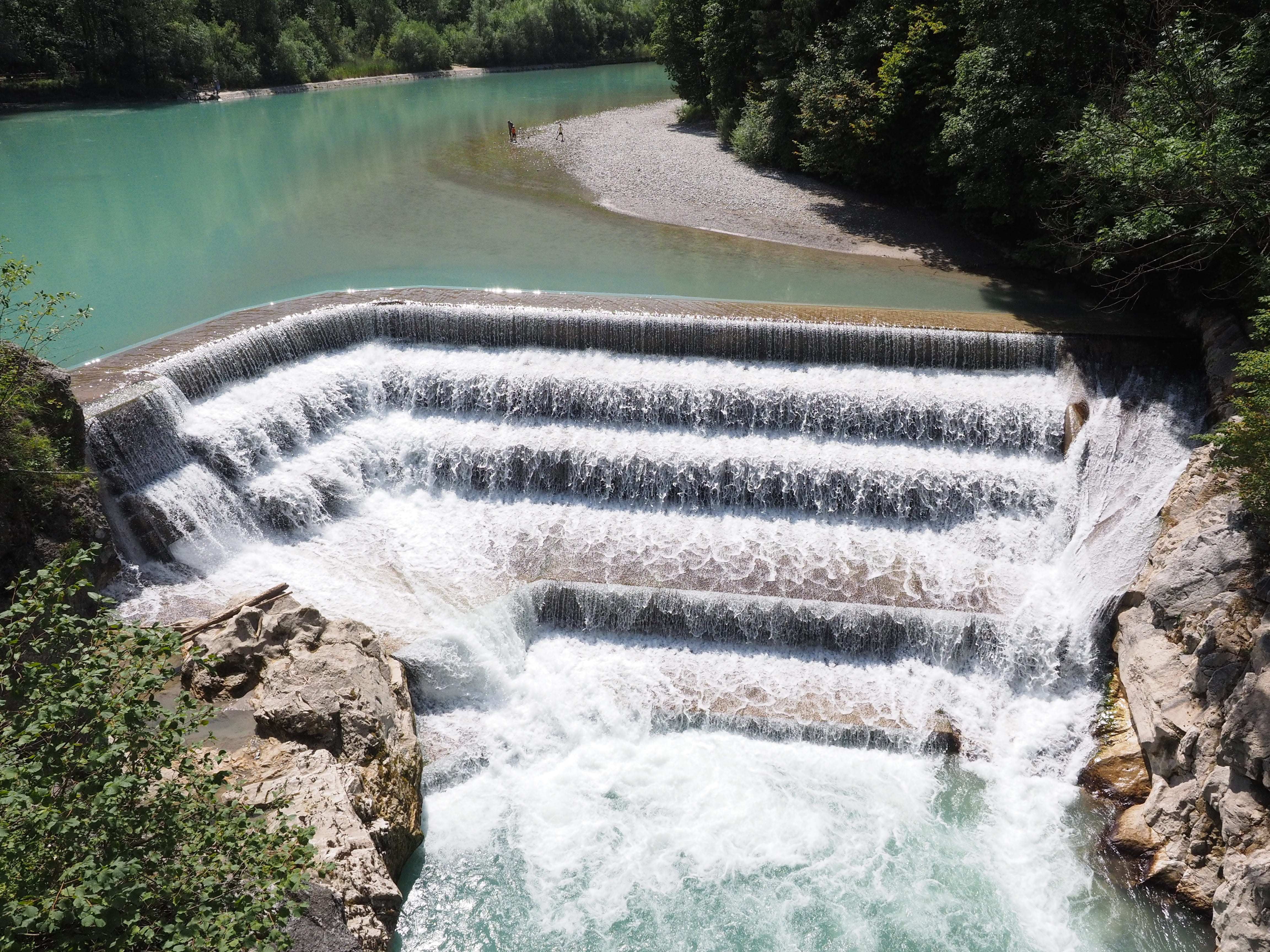 places of interest, 4K, hydroelectric power station, lechfall, river, tree, inject, beauty in nature, flowing water, running water, long exposure, scenics - nature, HD Wallpaper