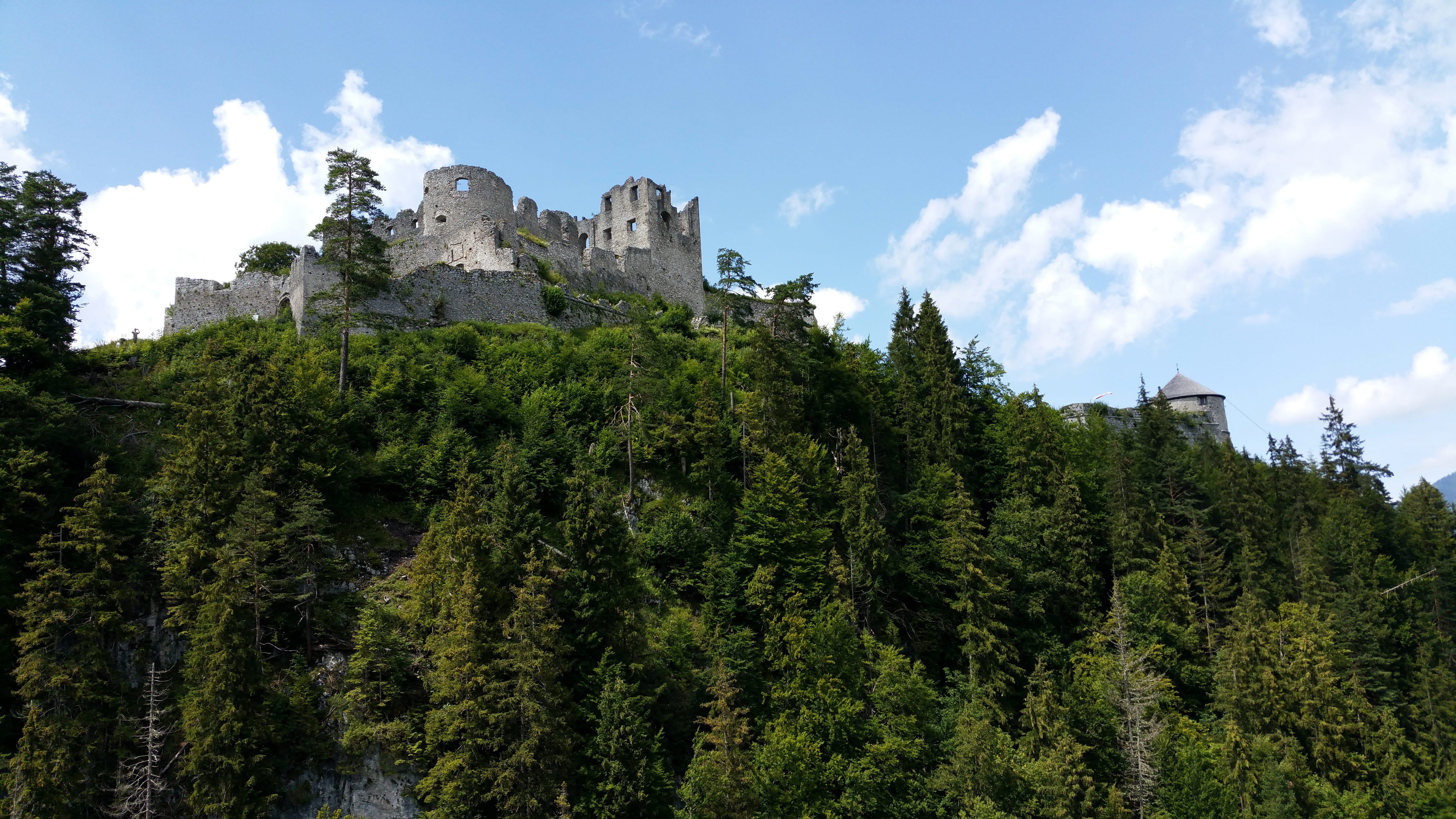 austria, no people, beauty in nature, castle world, low angle view, mountain, building exterior, cloud - sky, land, abbey, green color, built structure, HD Wallpaper