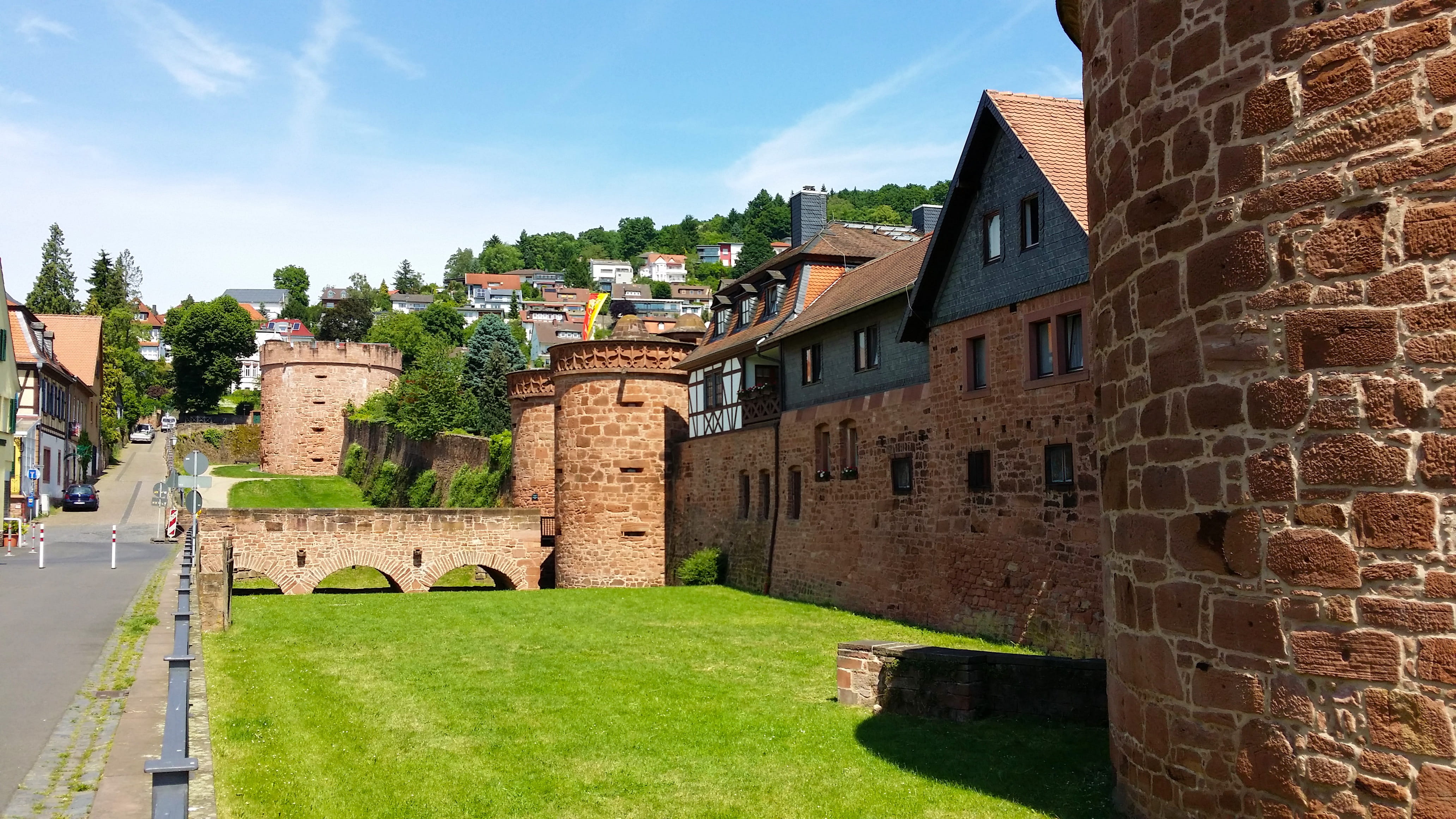 no people, building, City Wall, 4K, architecture, old, brick, tree, plant, wall - building feature, outdoors, travel destinations, wall, City, nature, HD Wallpaper