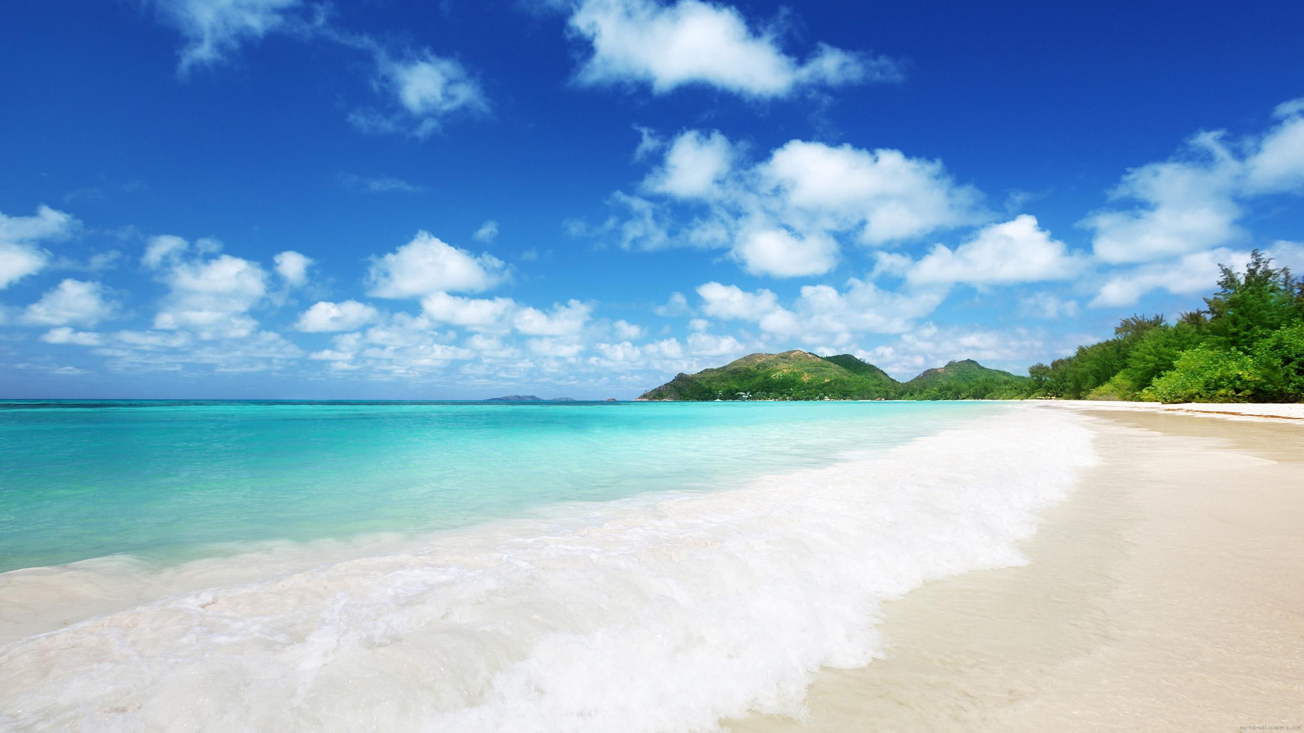 beach, island, sand, white, landscape, photography, wave, seashore, wonderfull, 2K, sea, HD Wallpaper