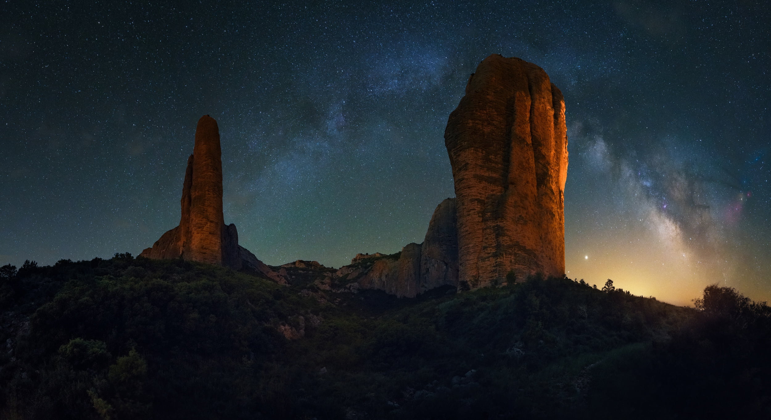 stars, The Milky Way, milky way, rocks, 1080P, David Martin Castan, HD Wallpaper