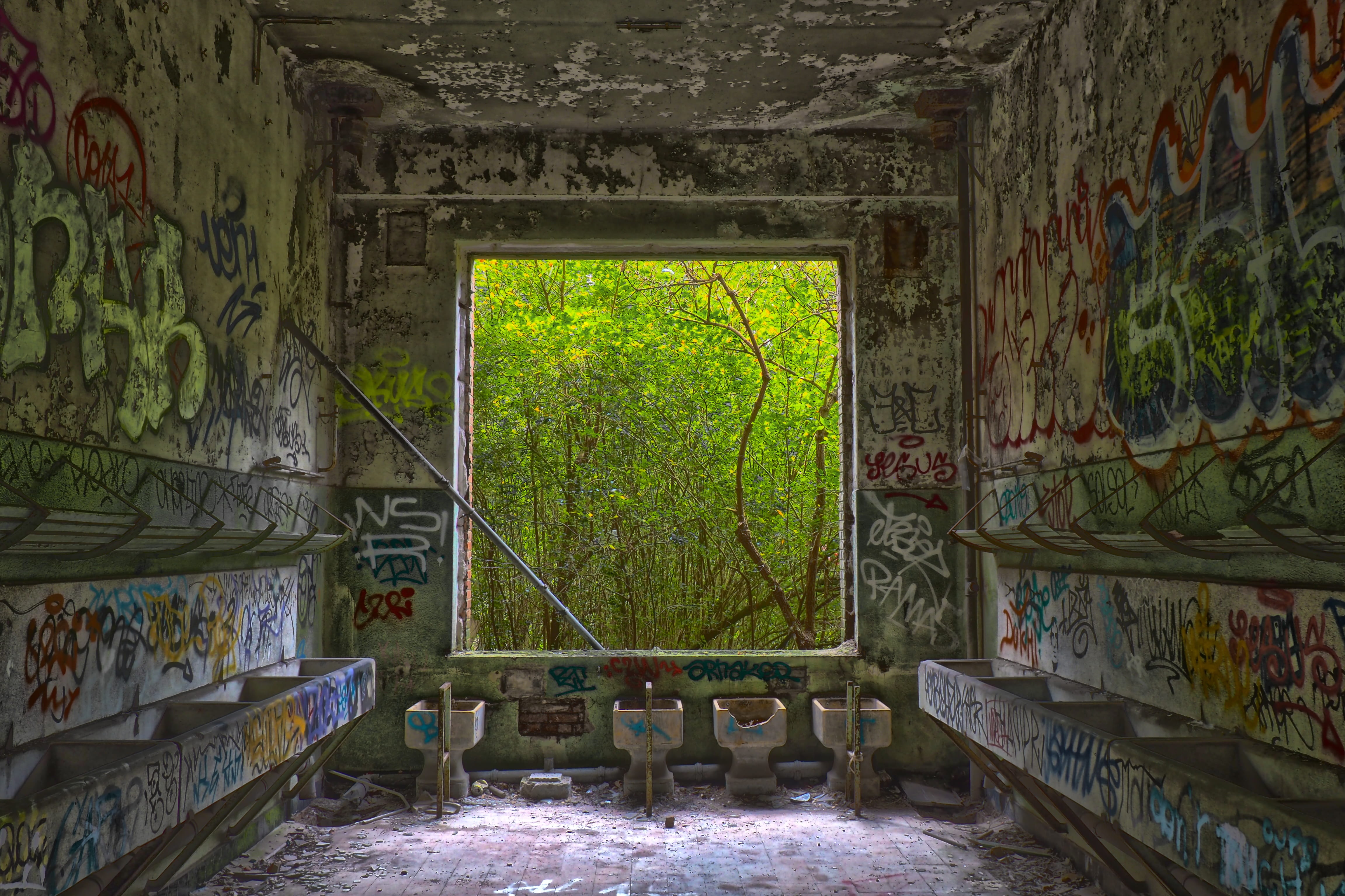 decay, building, day, flooring, bad condition, broken, architecture, messy, pforphoto, old, forget, transience, run-down, green color, decline, damaged, HD Wallpaper