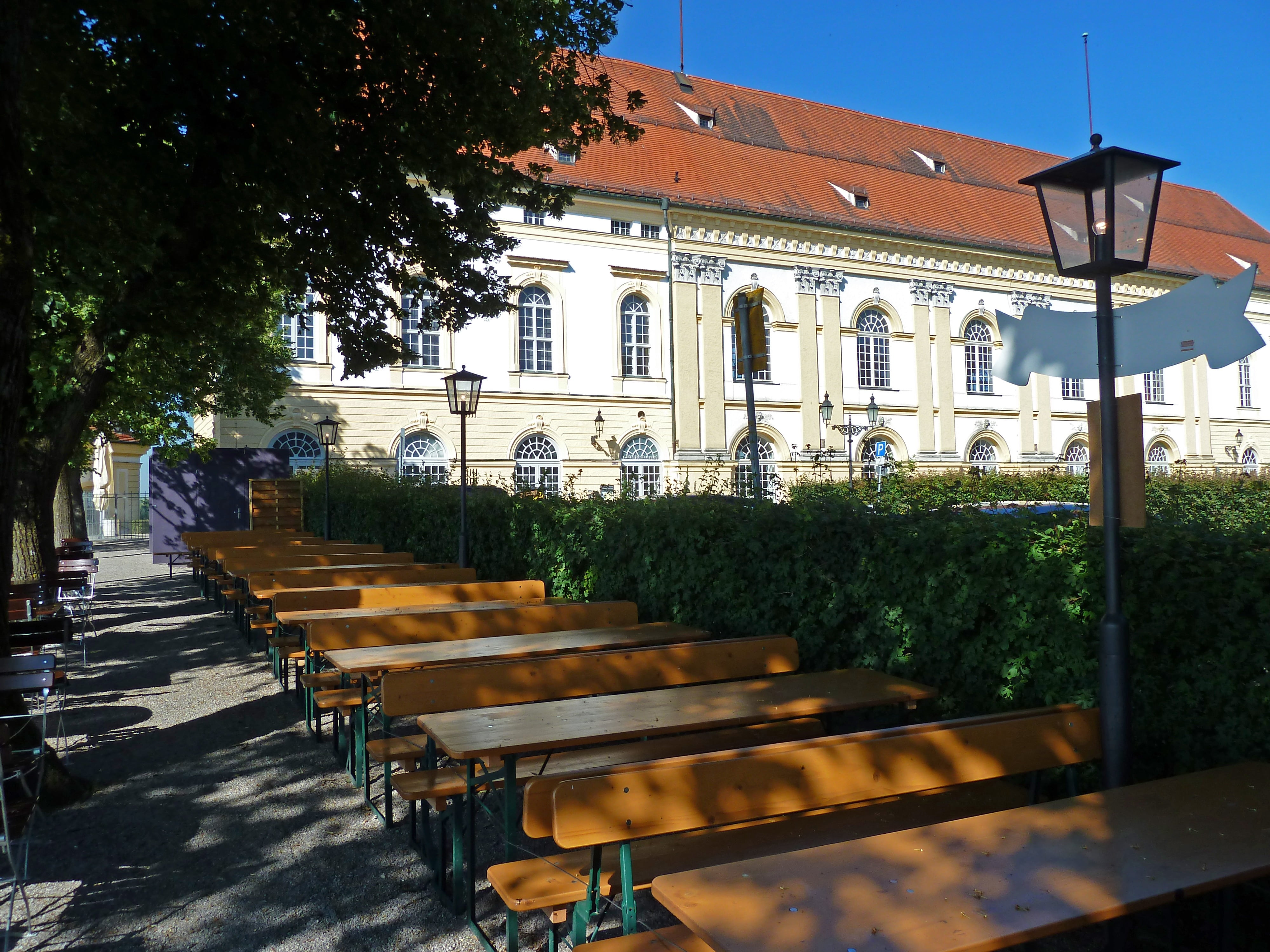 chair, building exterior, history, germany, seat, empty, day, outdoors, plant, absence, beer garden, luxury, historical, no people, nature, wittelsbacher, HD Wallpaper