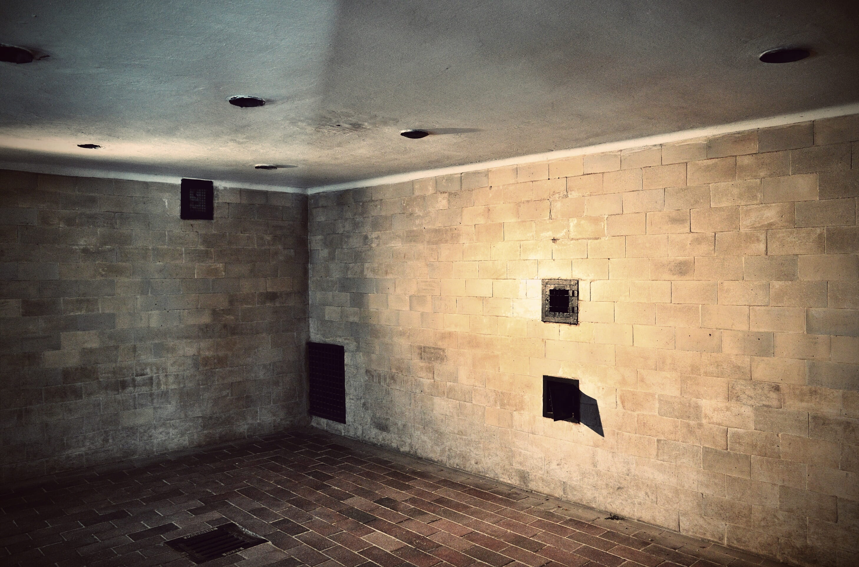 empty, bad, dark, dirty, past, wall, architecture, absence, building, abandoned, textured, stone material, Konzentrationslager, window, cruel, terrible, HD Wallpaper