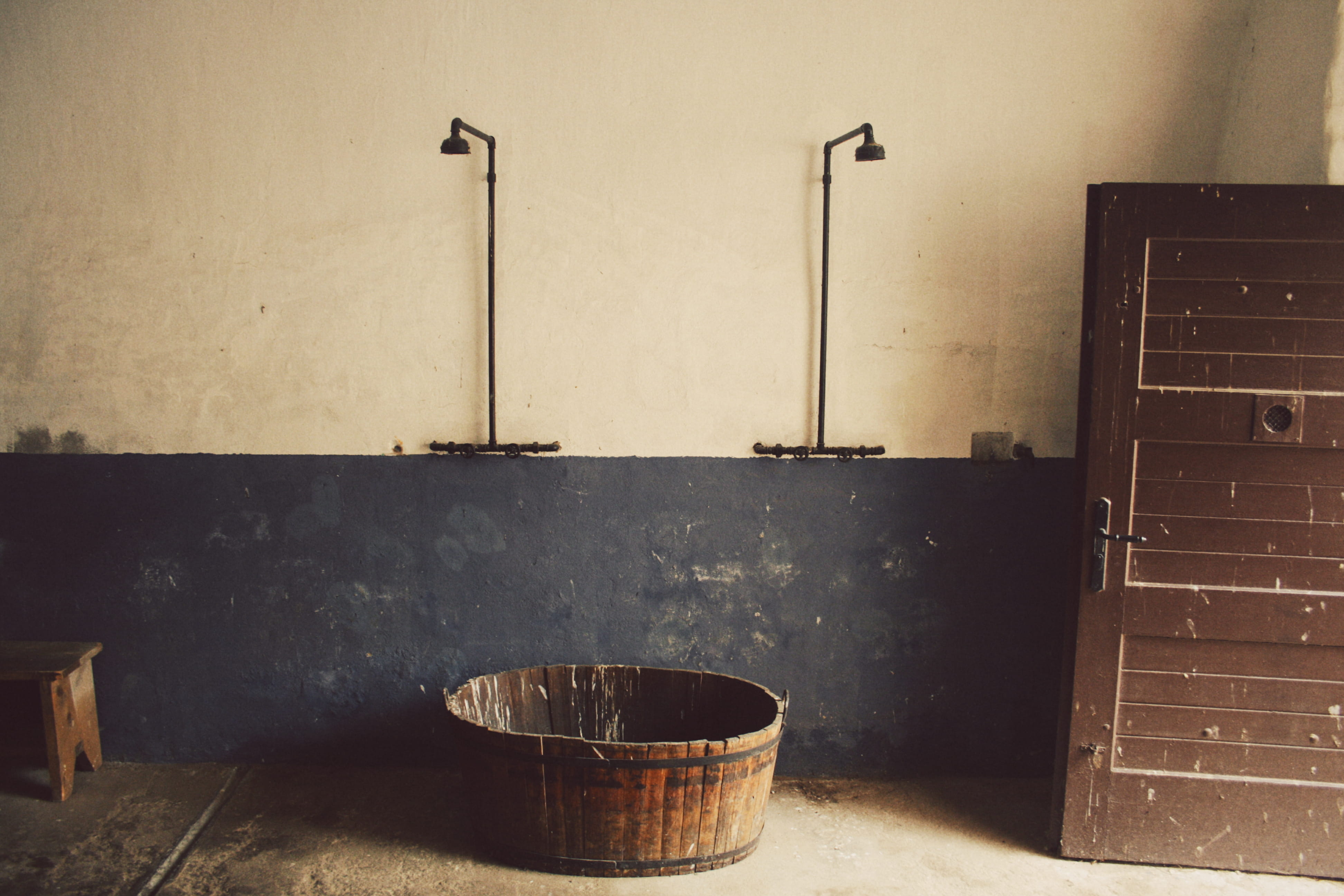 no people, cellar, container, building, door, domestic room, food and drink industry, theresienstadt concentration camp, architecture, day, indoors, barrel, HD Wallpaper