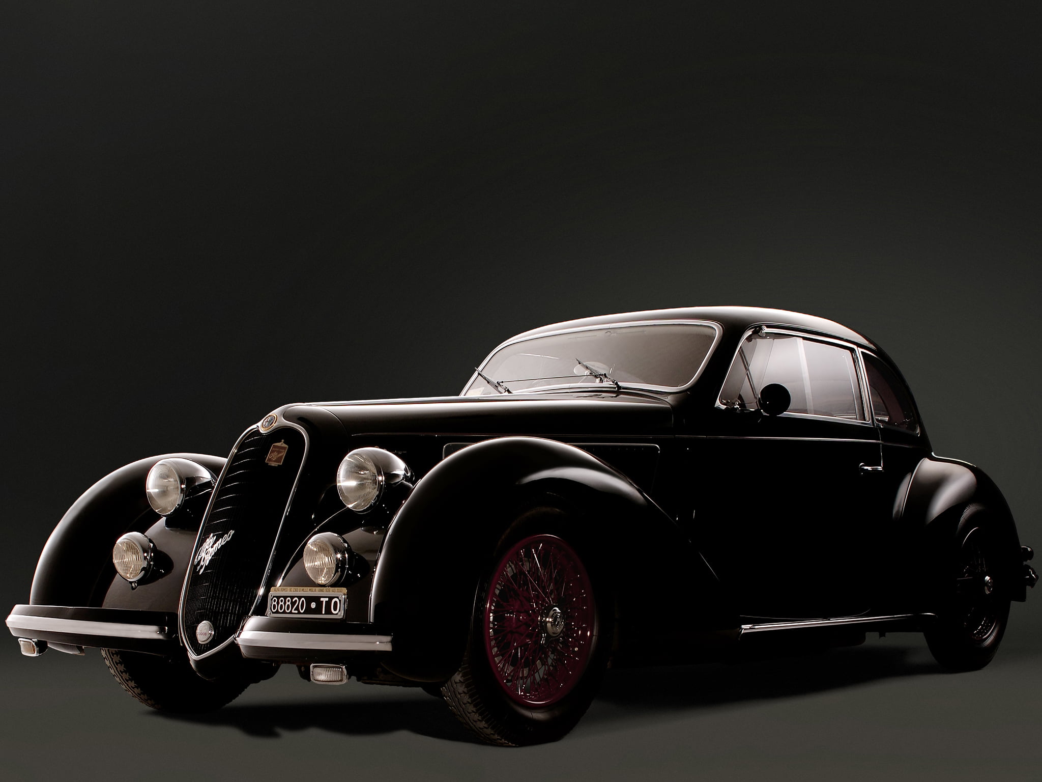 1939, technology, mille, 1080P, no people, retro, transportation, land vehicle, car, motor vehicle, 6 c, still life, romeo, vintage, luxury, miglia, retro styled, HD Wallpaper