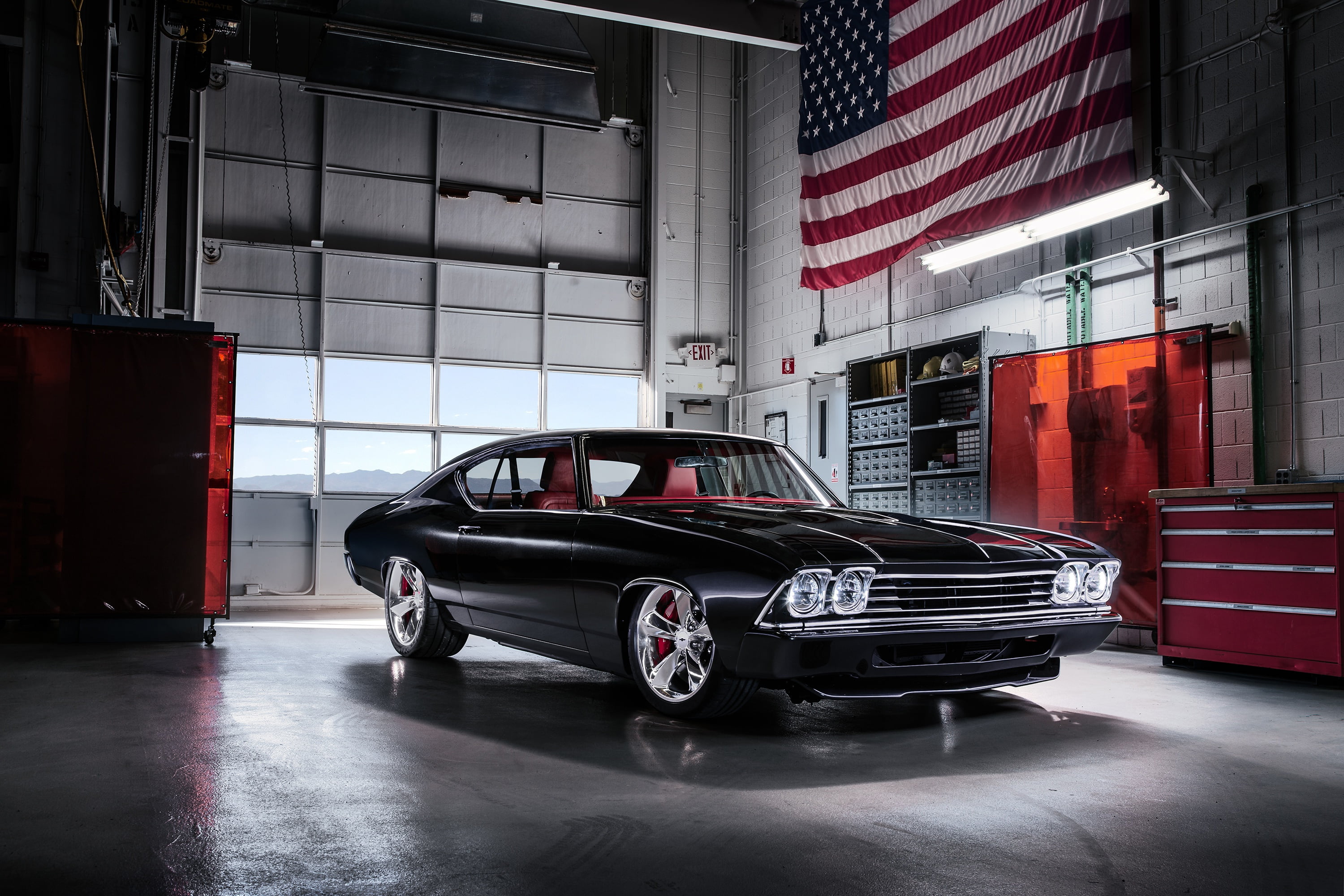 1969, 2K, Retro, Chevrolet, Black, Car, Chevelle Slammer, Concept, HD Wallpaper