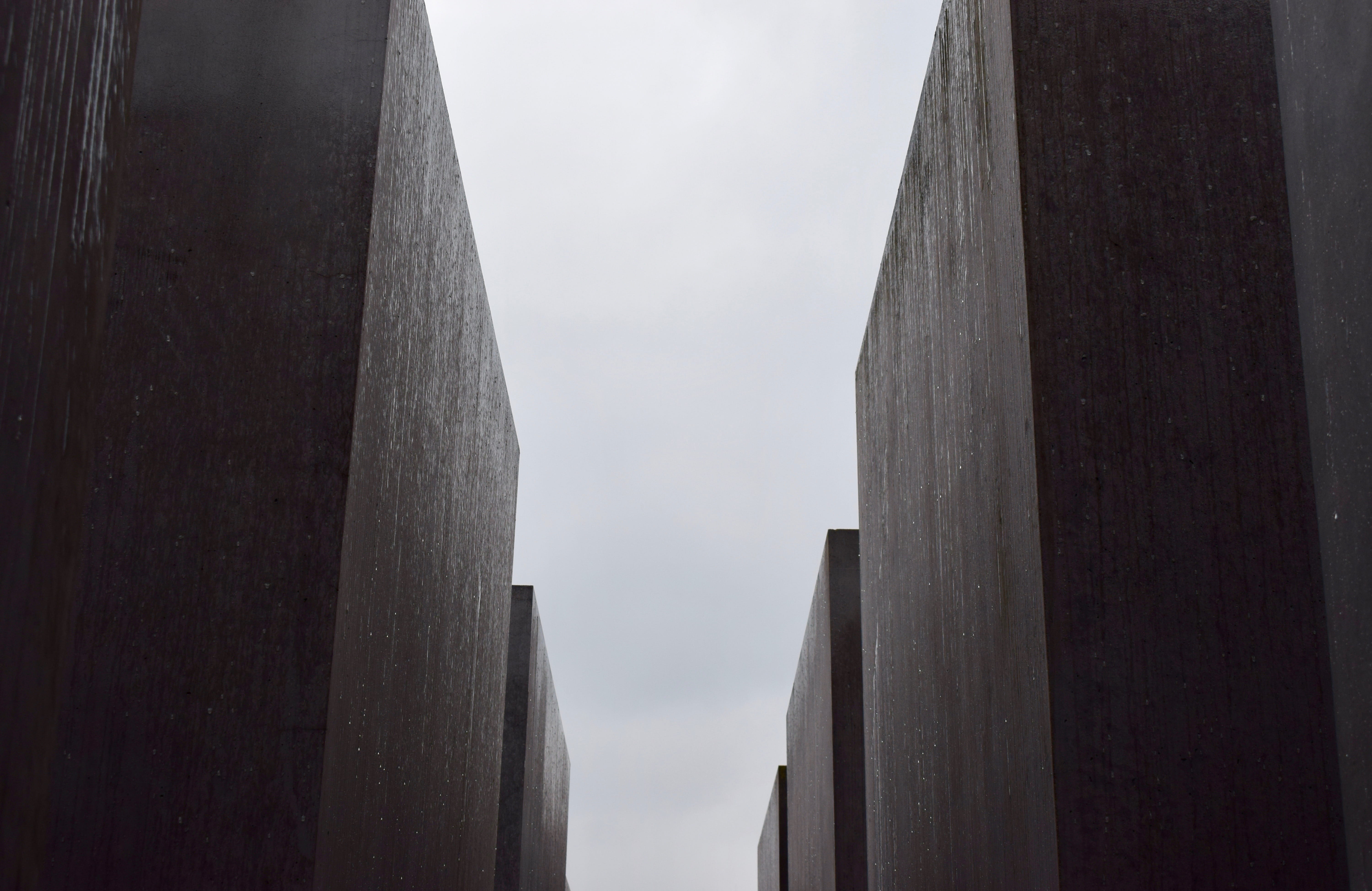 architecture, history, city, nature, 5K, low angle view, memorial, minimalistic, outdoors, minimalism, holocaust, day, fog, cloud - sky, sad, concrete, HD Wallpaper