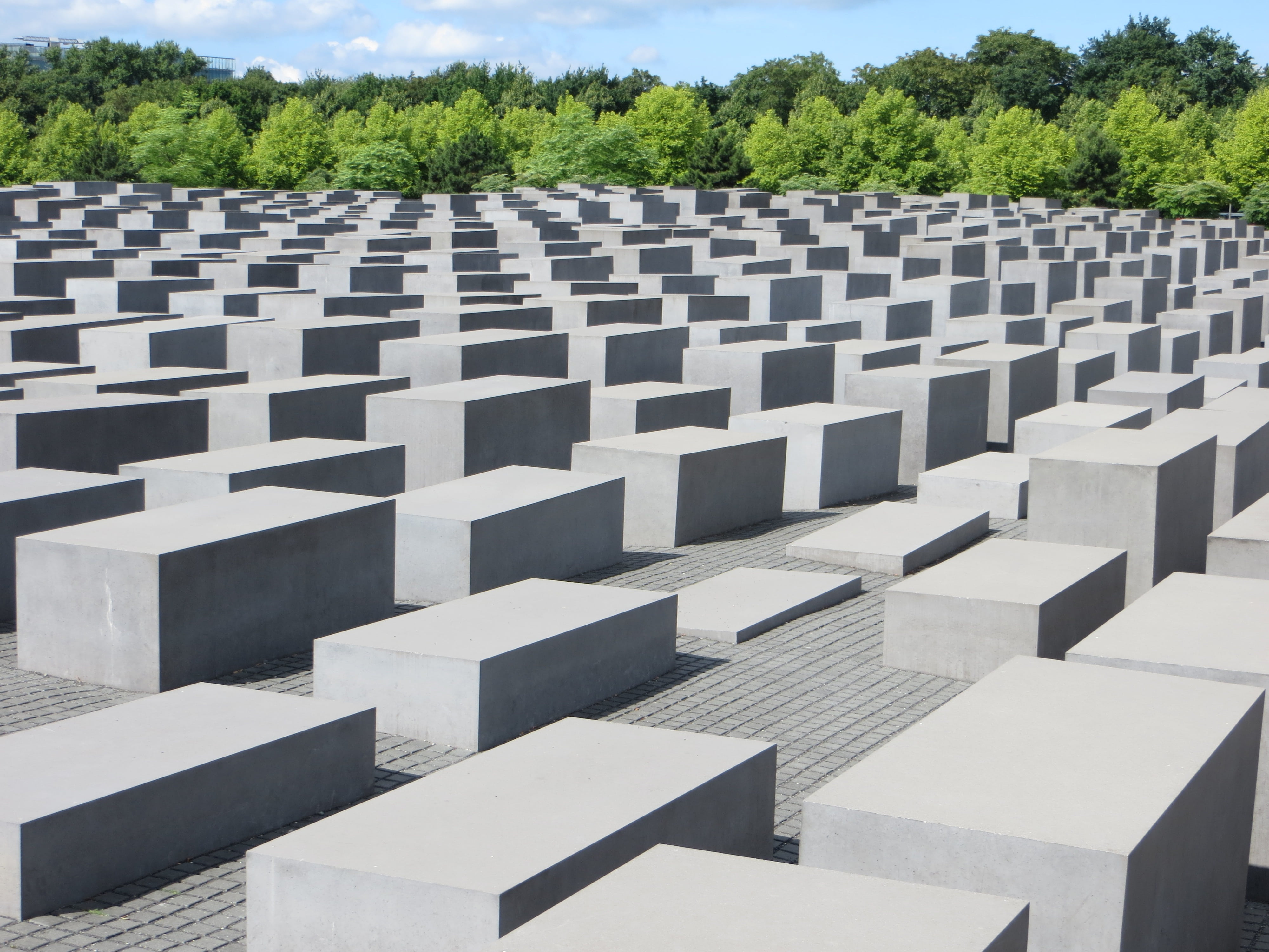 berlin, memorial, history, in a row, nature, built structure, repetition, city, pattern, the past, religion, tree, sky, no people, concrete, germany, block, HD Wallpaper