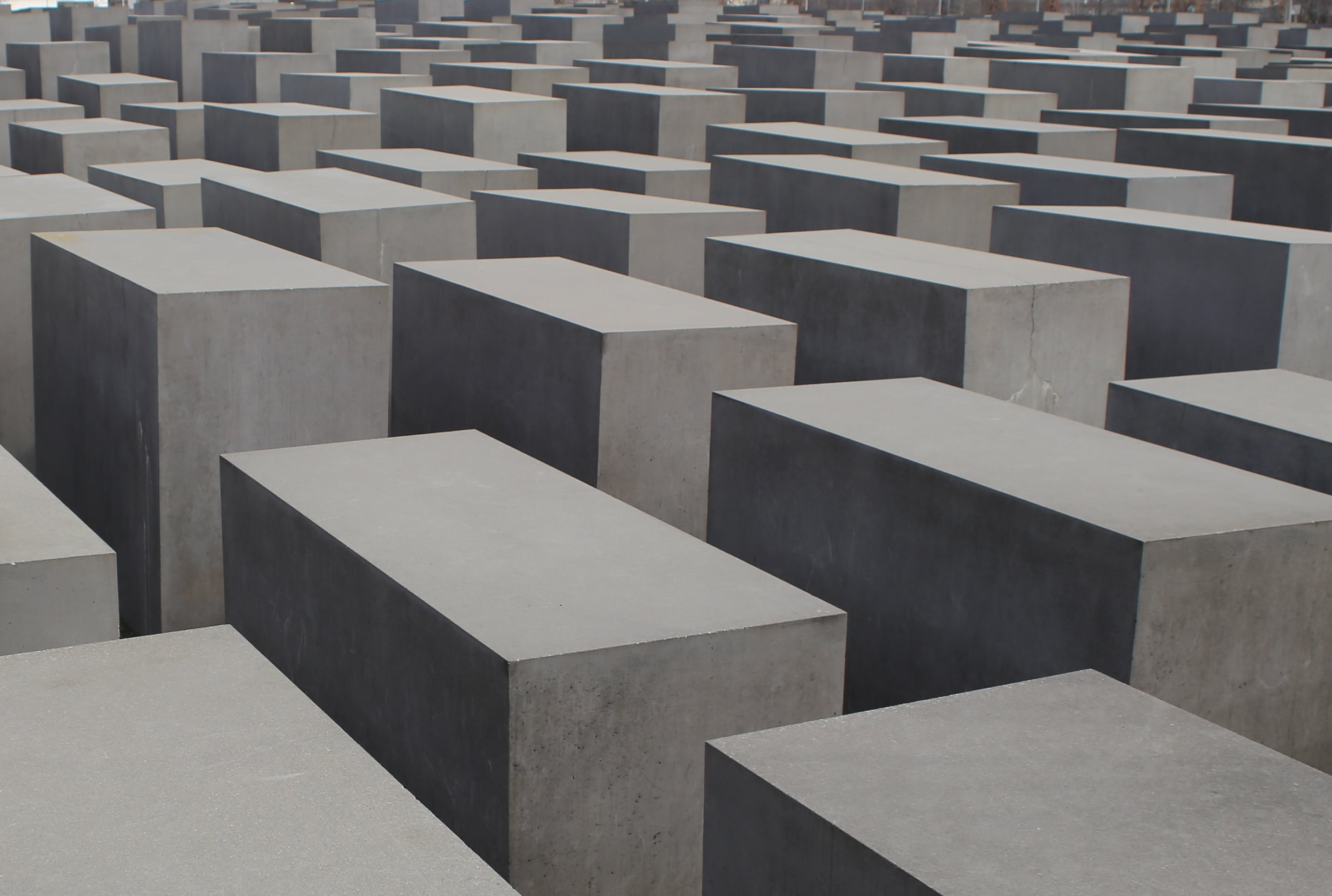 no people, cemetery, backgrounds, jews, 2K, holocaust, religion, repetition, berlin, the past, city, architecture, monument, concrete, block shape, history, HD Wallpaper