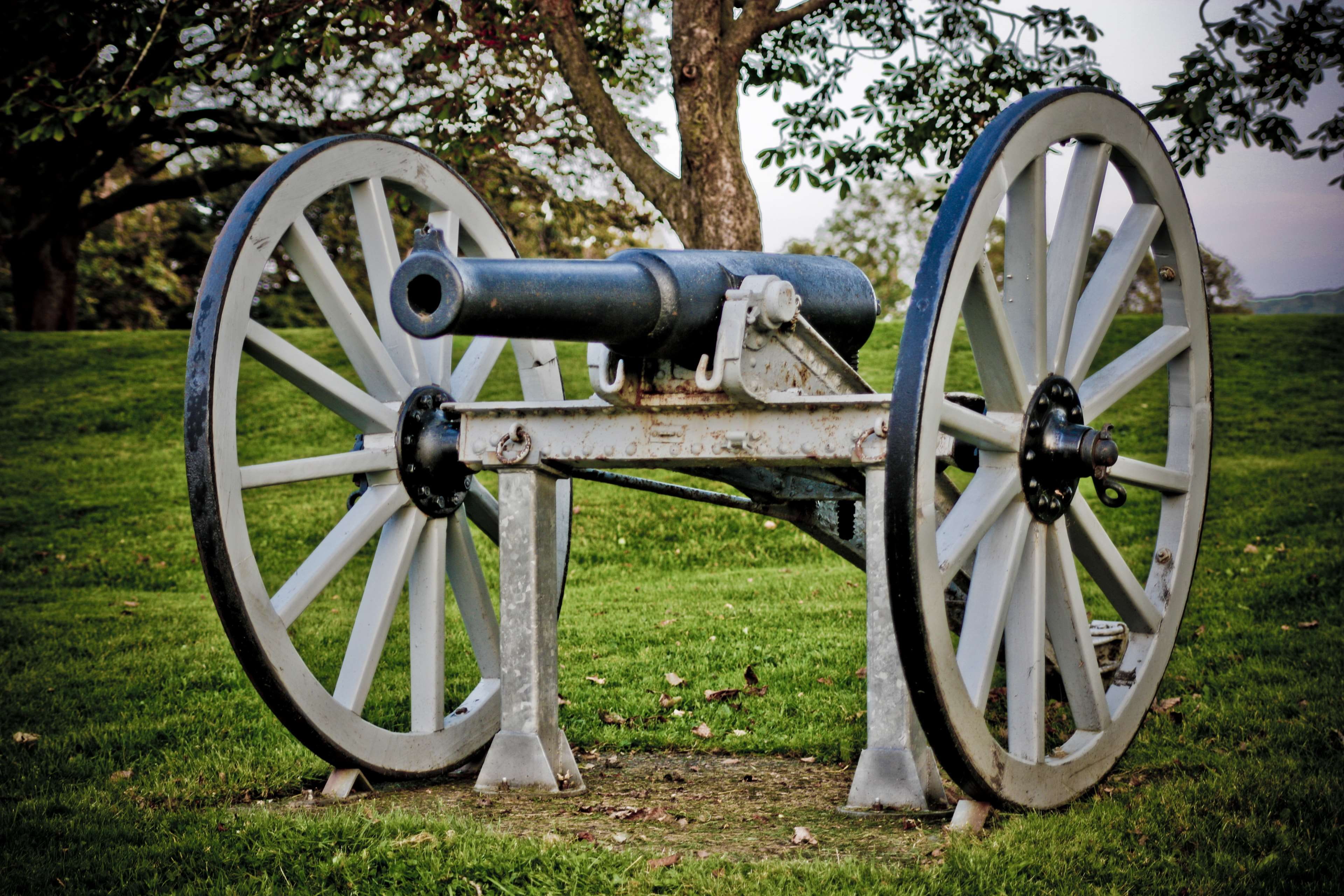 civil war, combat, wheel, field, historical, memorial, war, no people, 4K, the past, outd, weapon, cannon, metallic, plant, grey, history, defense, museum, HD Wallpaper