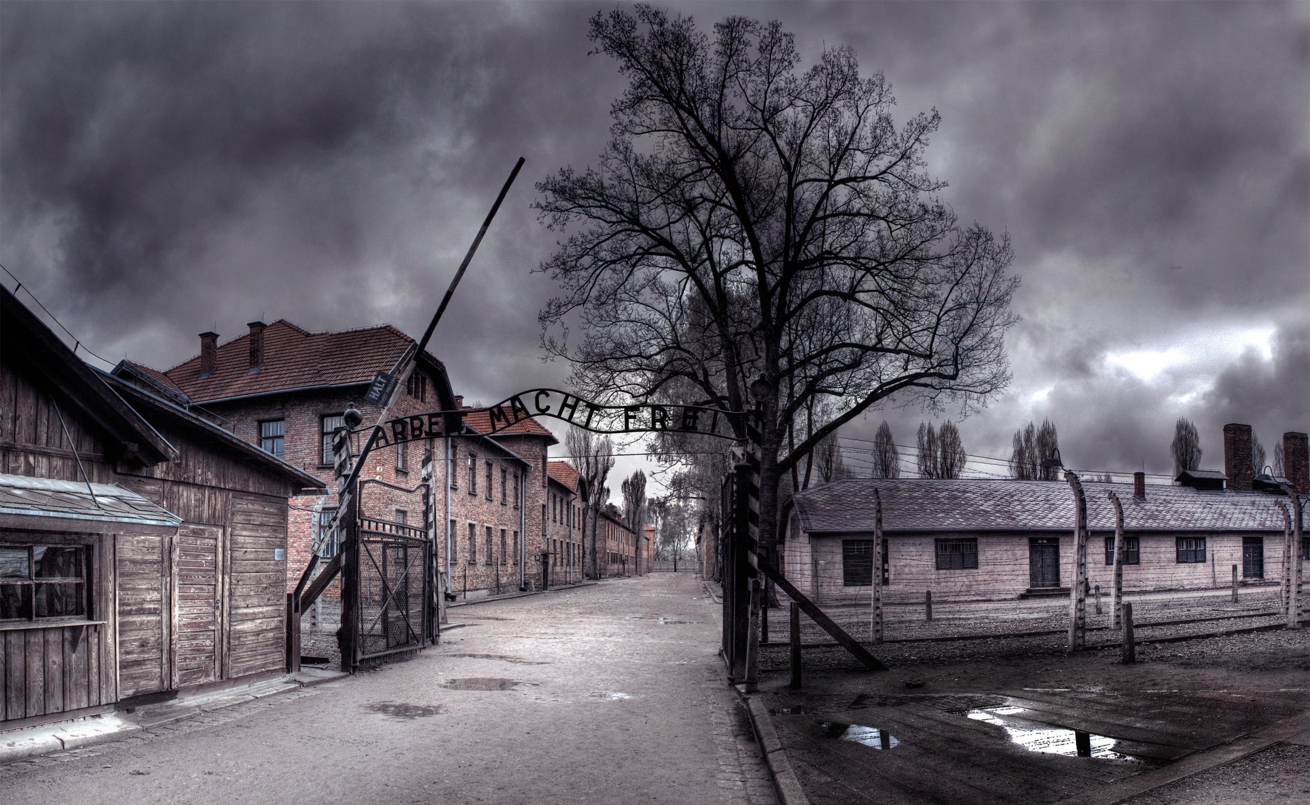 cloud - sky, Vintage, macth, sky, Macht, building exterior, no people, old, built structure, ruined, residential district, 2K, tree, abandoned, spooky, HD Wallpaper