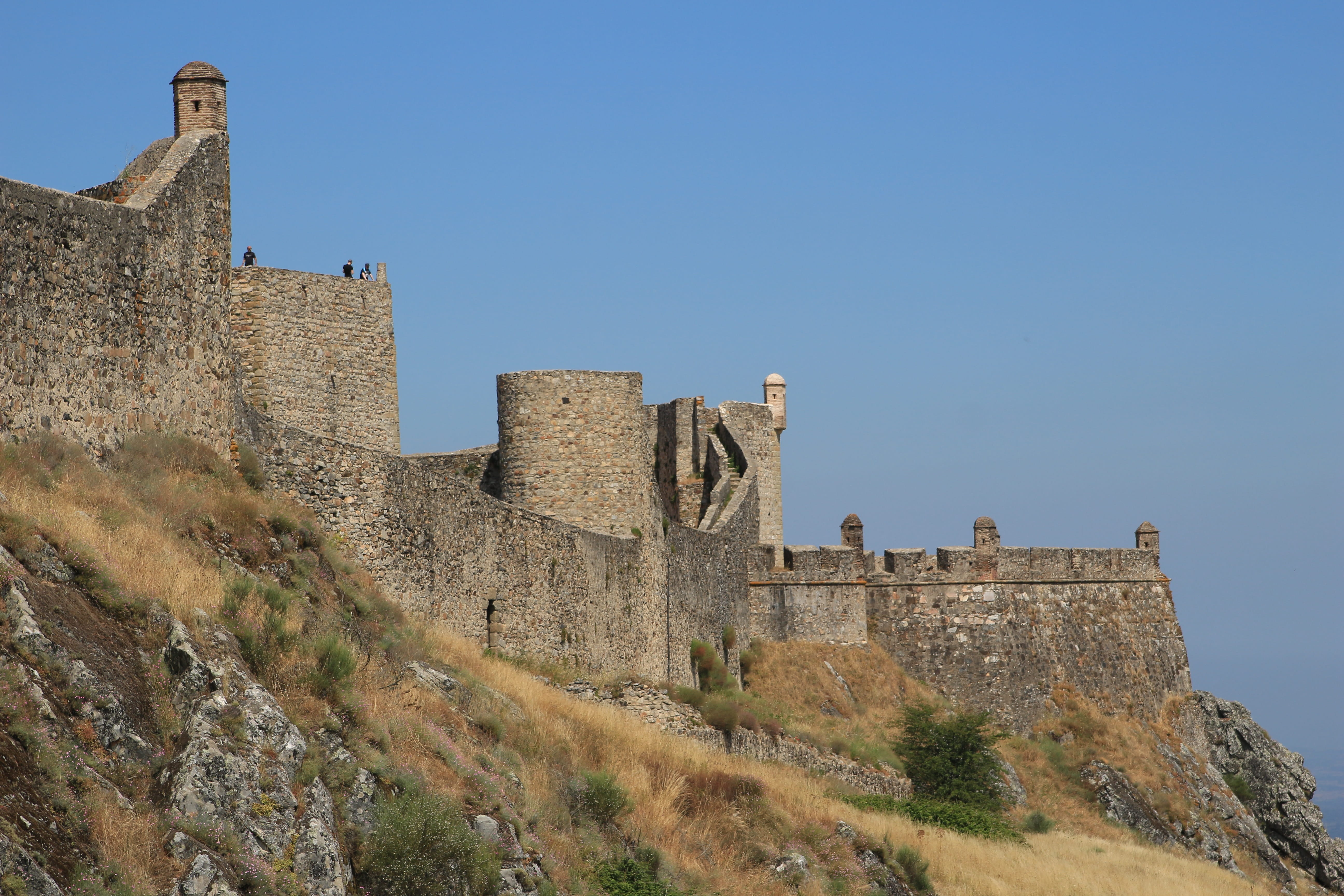 ruined, stone wall, clear sky, low angle view, day, fortifications, travel, nature, old, old ruin, portugal, fort, ancient, medieval village, outdoors, HD Wallpaper