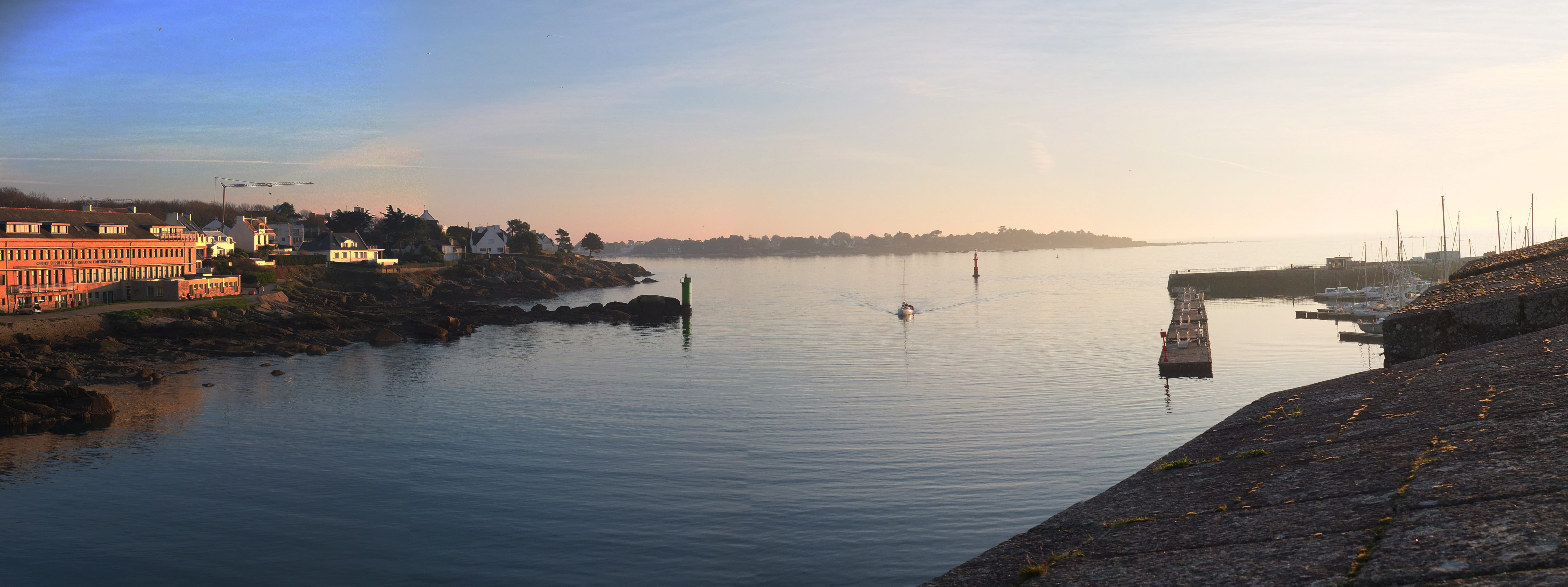 building exterior, 5K, travel destinations, ocean, no people, mode of transportation, Brittany, architecture, Concarneau, Boat, sea, dusk, Finistère, nature, HD Wallpaper