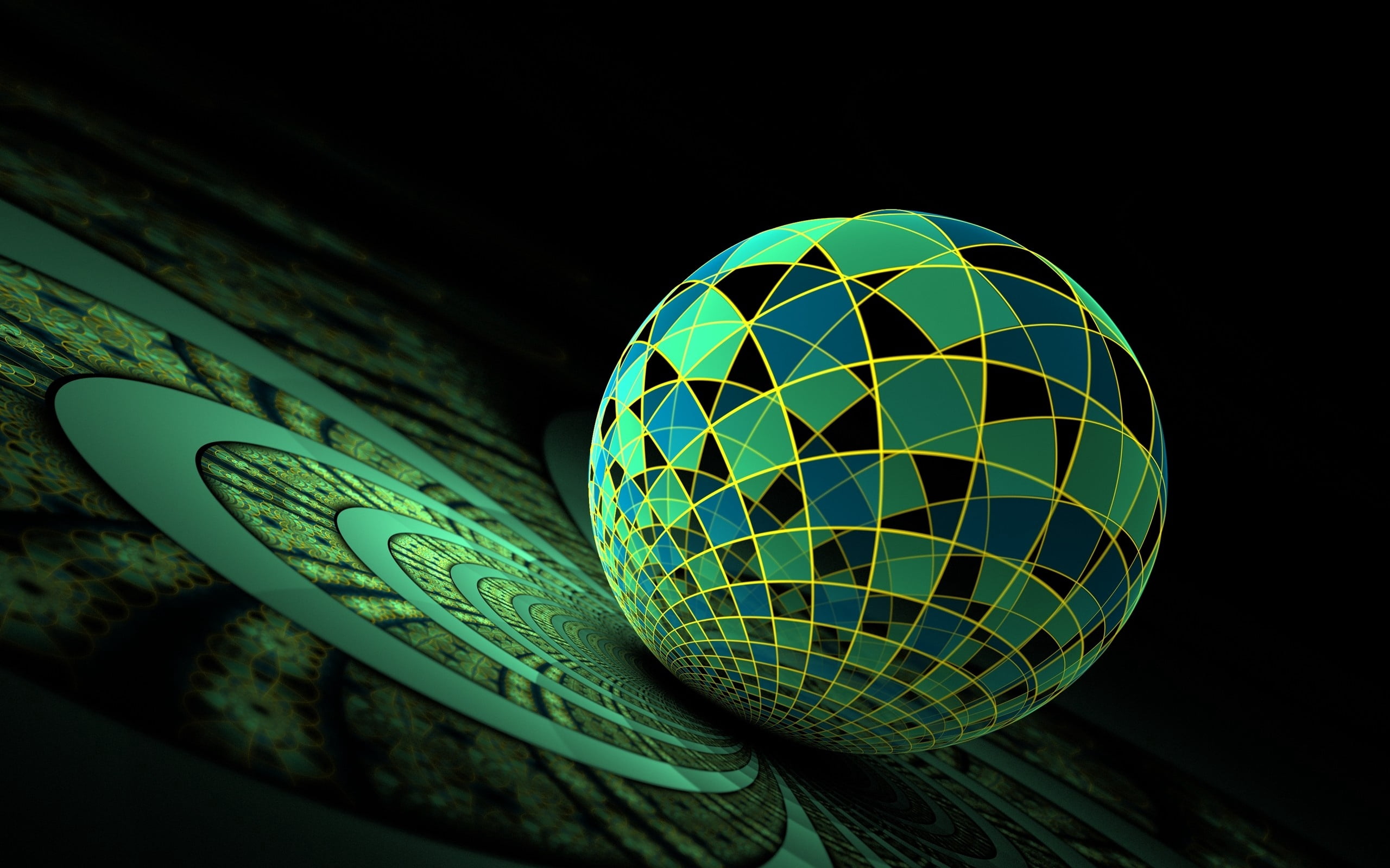 digitally Generated Image, single object, technology, close-up, green, vibrant Color, indoors, no people, three-dimensional Shape, blue, space, shiny, green color, HD Wallpaper