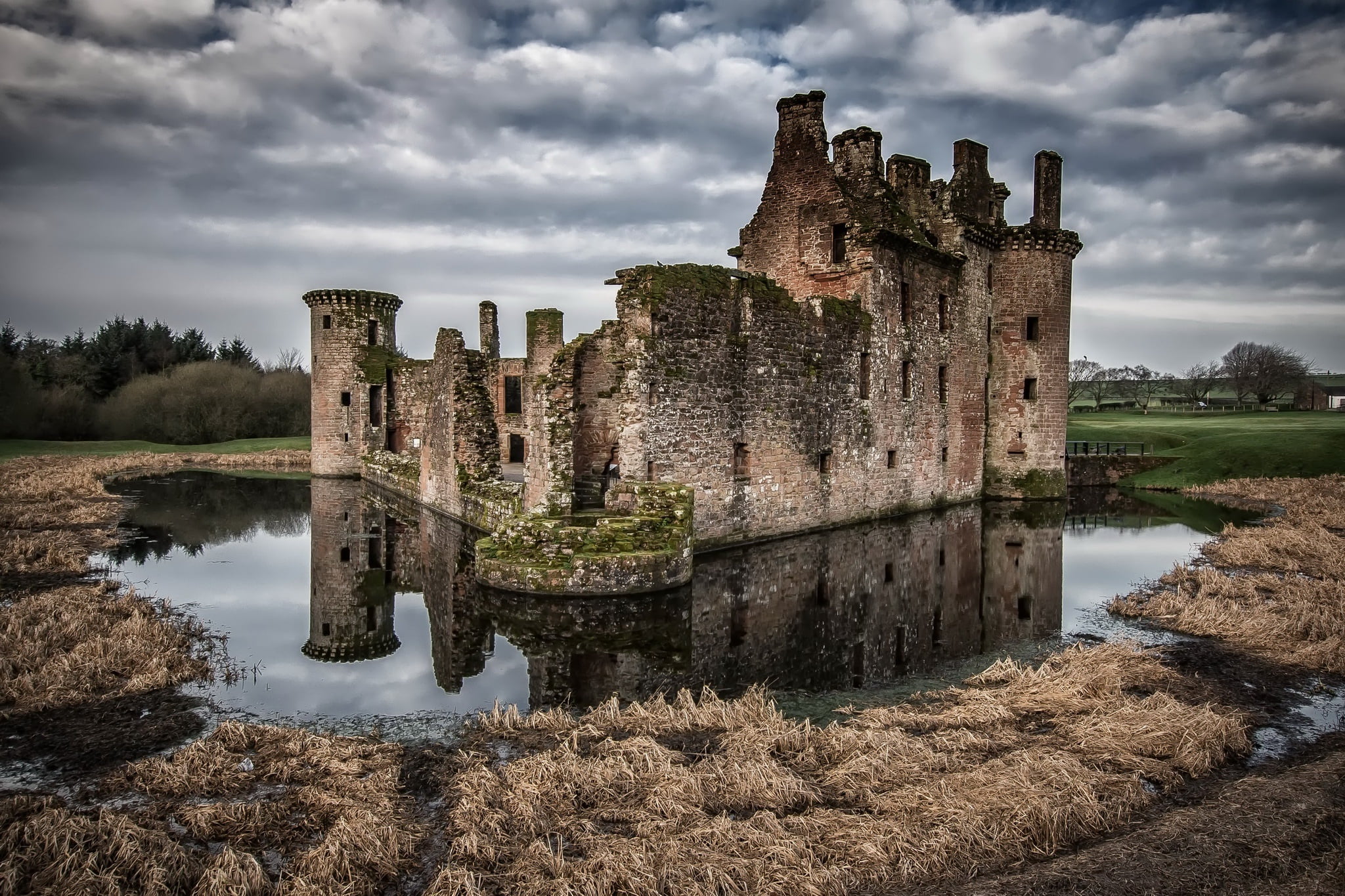 Caerlaverock Castle, ruins, 1080P, castle, Scotland, HD Wallpaper