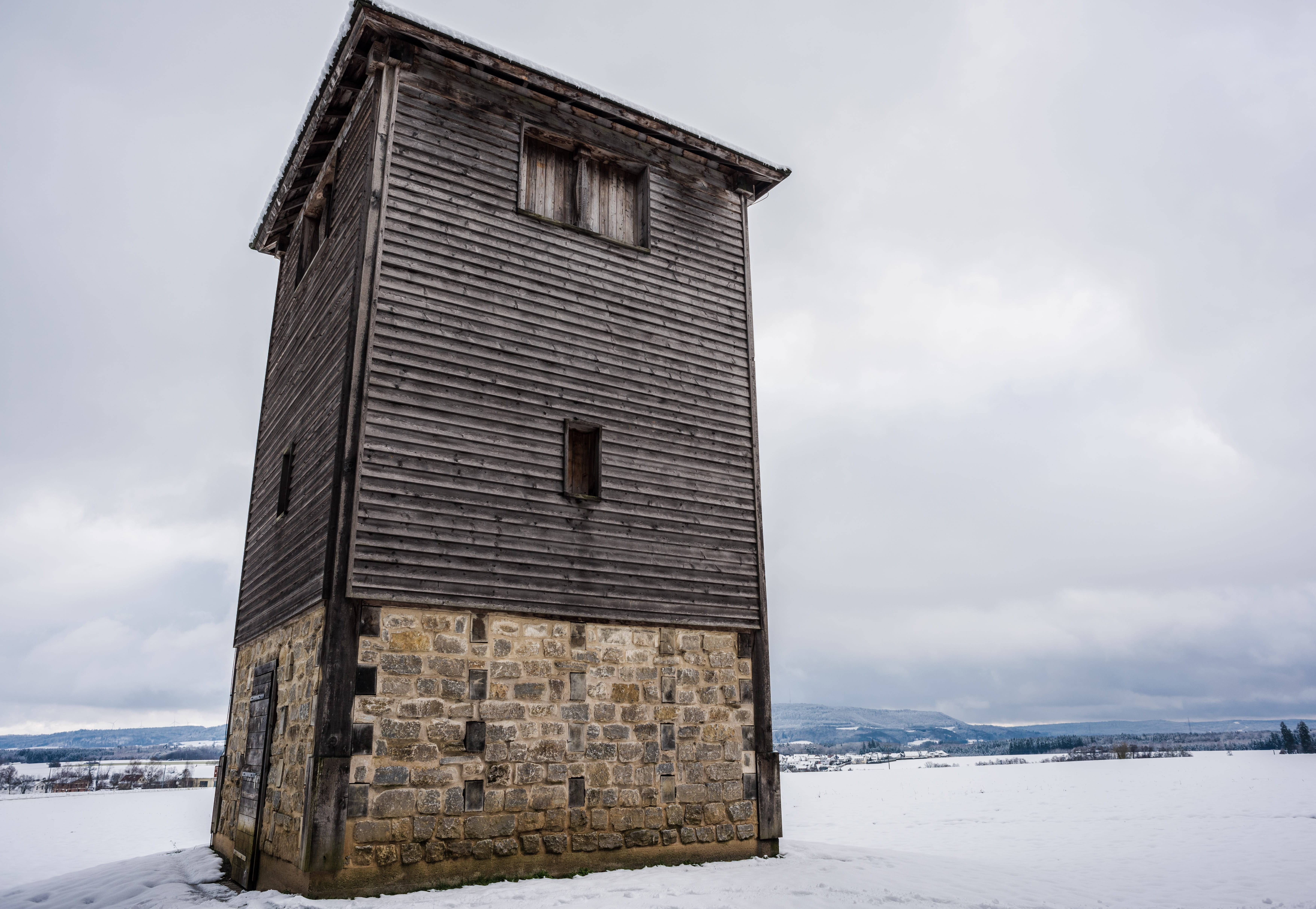 outdoors, lime storm, scenics - nature, stone, water, cold temperature, history, border wall, building exterior, baden württemberg, wood, 5K, border, built structure, HD Wallpaper
