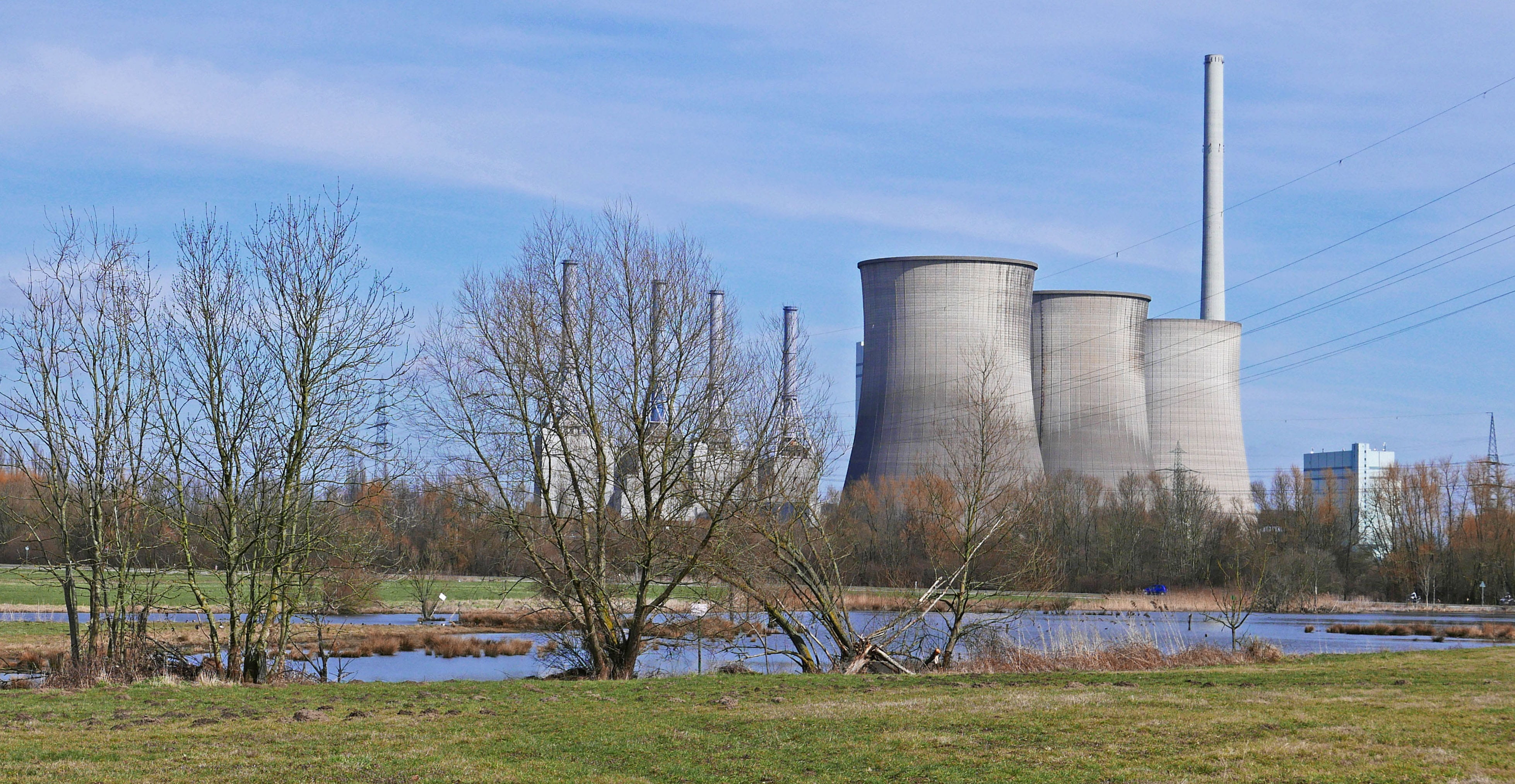 architecture, air pollution, ground-nesting birds, plant, cloud - sky, pollution, building exterior, high voltage, cooling towers, gerstein work, industry, HD Wallpaper