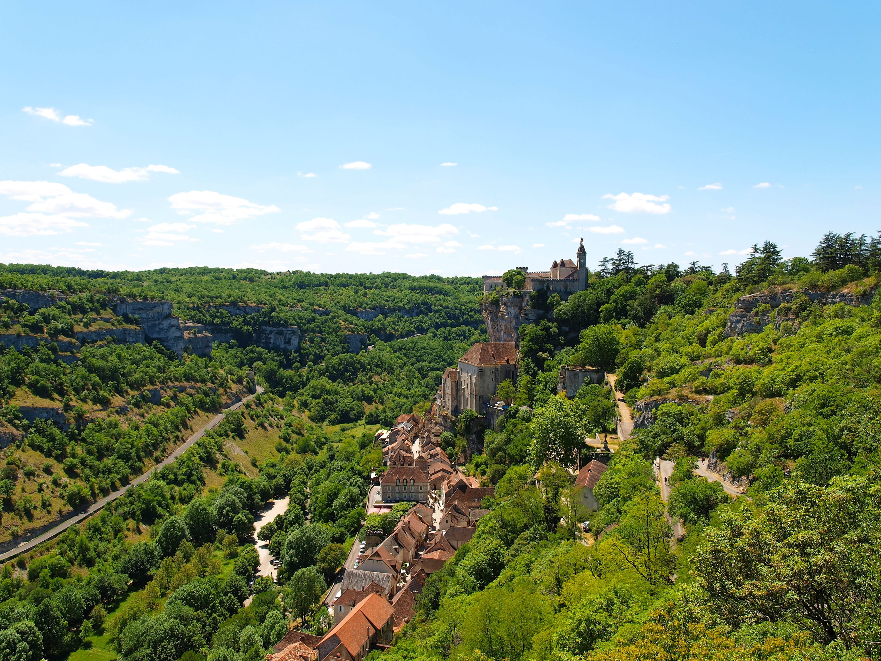 medieval village, rocamadour, scenics - nature, ancient, village, high angle view, france, history, ancient civilization, city, nature, built structure, HD Wallpaper