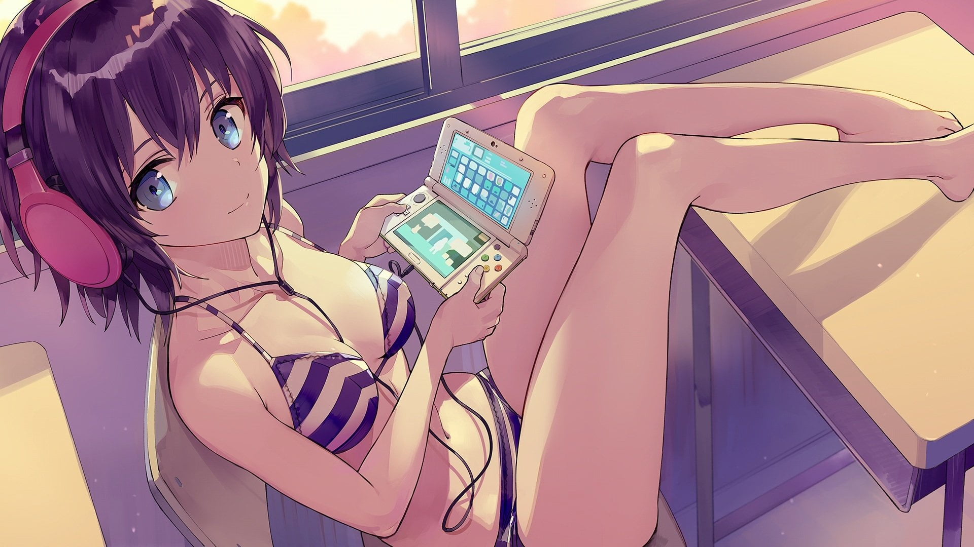 day, number, sunlight, close-up, machinery, telephone, modern, computer, no people, Gamers!, Anime, Chiaki Hoshinomori, wall - building feature, communication, HD Wallpaper