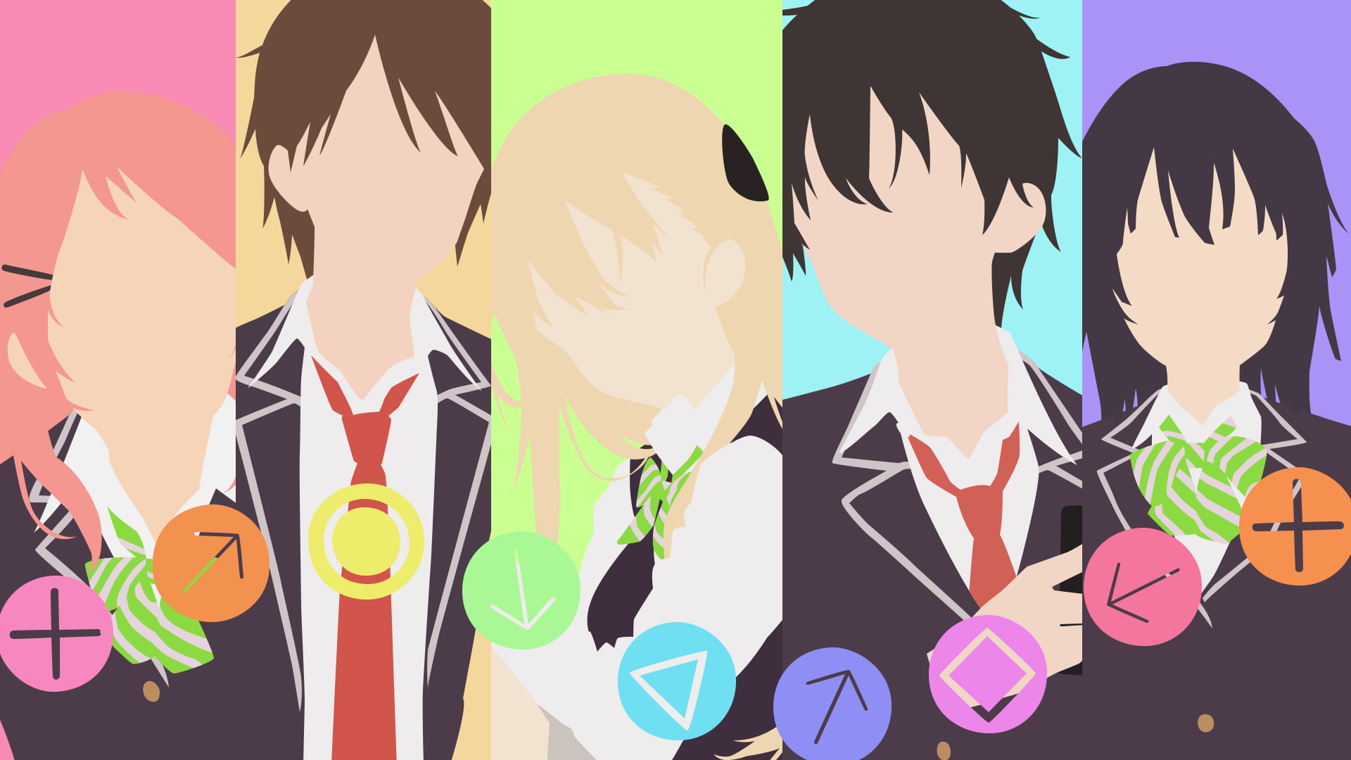 gamers!, Hoshinomori Chiaki, Amano Keita, Karen Tendou, Aguri (Gamers!), Uehara Tasuku, 1080P, HD Wallpaper