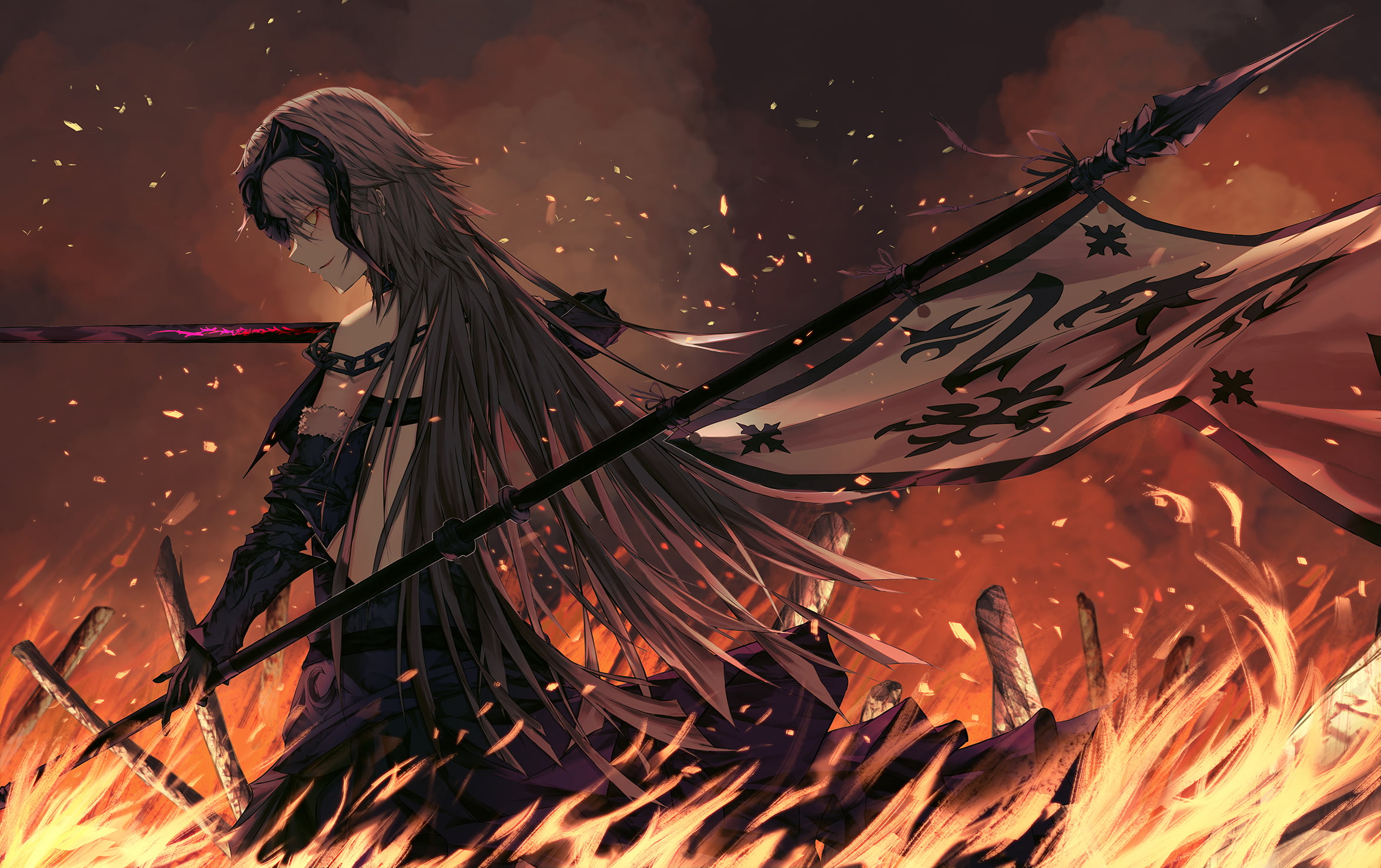 Fate/Grand Order, 1080P, anime girls, Jeanne (Alter) (Fate/Grand Order), Jeanne darc alter, anime, gamer grill, comic art, HD Wallpaper