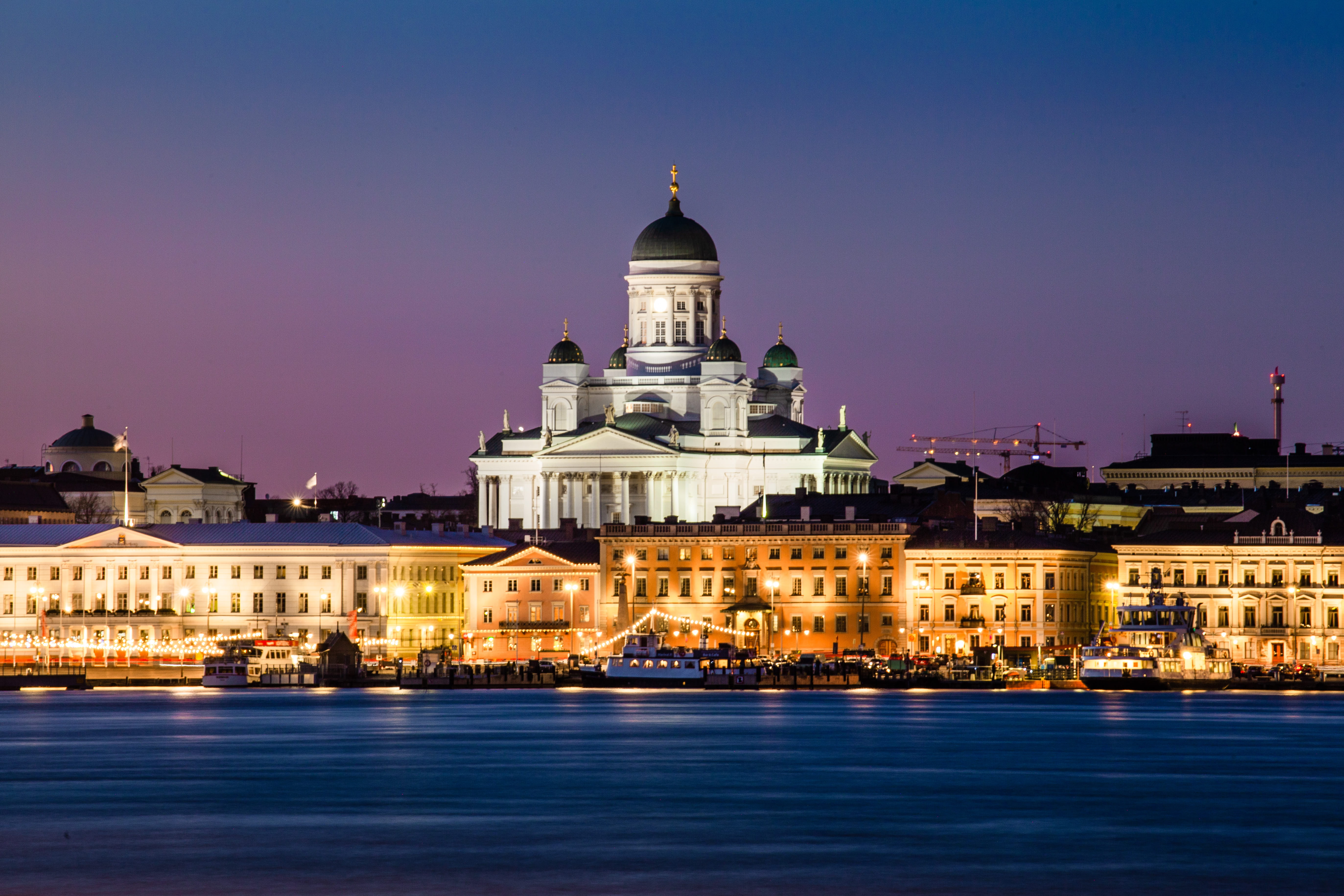 5K, hotel, ocean, purple, castle, nature, tower, travel destinations, dome, no people, built structure, house, mansion, building exterior, dusk, palace, HD Wallpaper