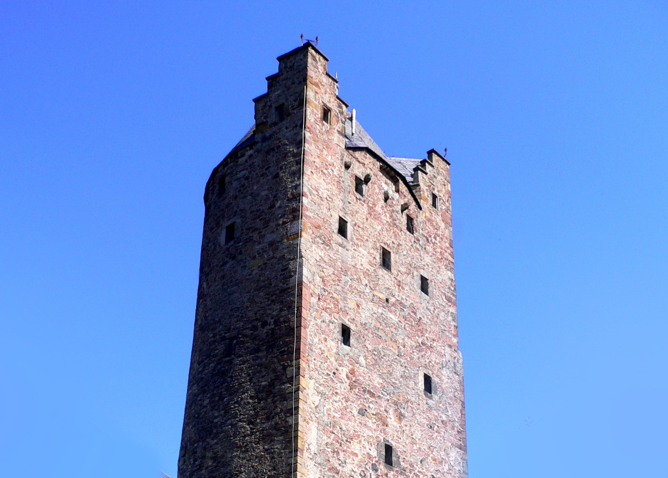 fortress, building, fortified wall, square tower, castle, the past, middle ages, travel destinations, old, blue, nature, clear sky, germany, sky, history, HD Wallpaper